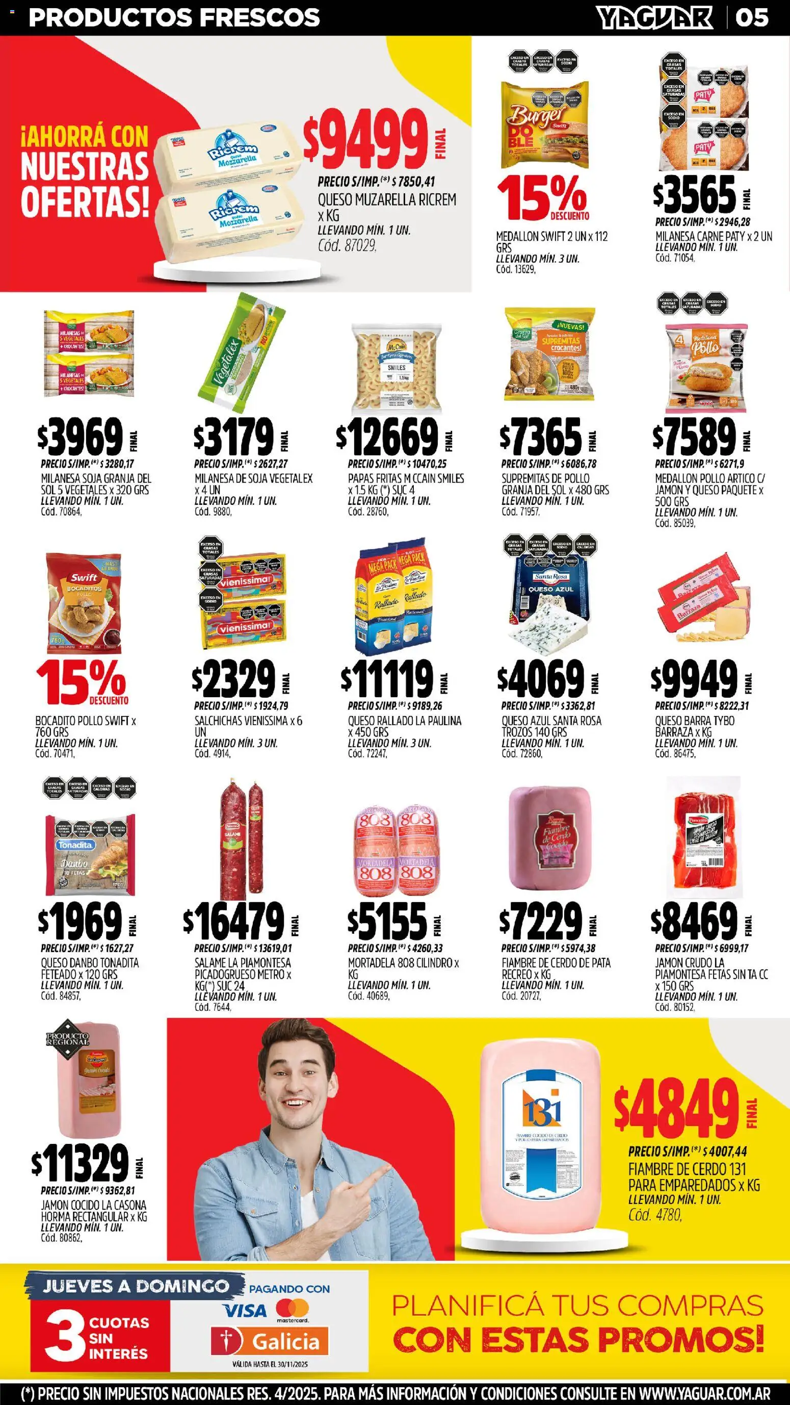Yaguar - Jujuy │ válido desde el 17.11.2025 | Página: 5 | Productos: Jamón cocido, Salame, Cerdo, Papas fritas