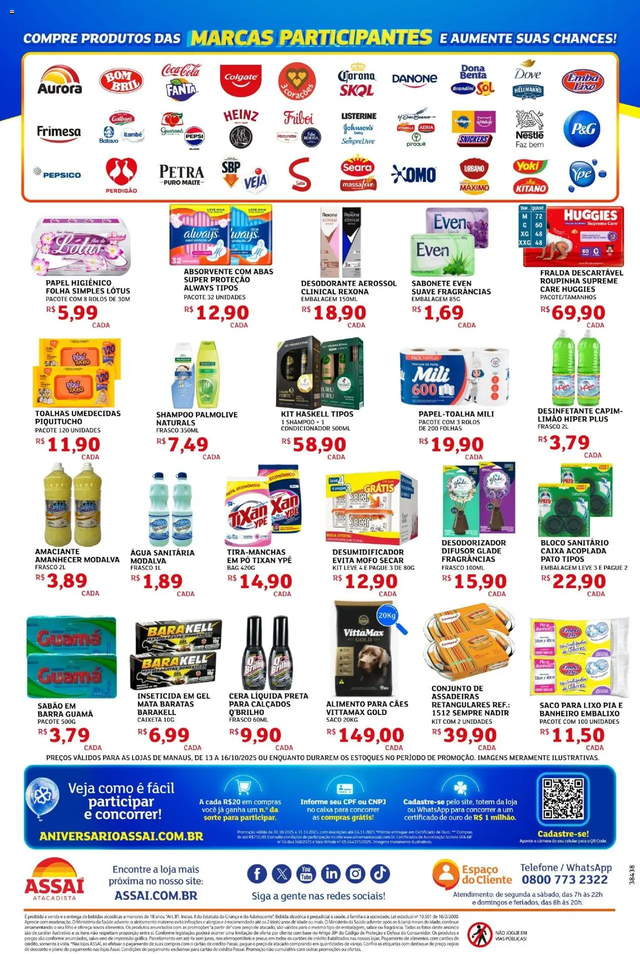 Assaí Atacadista Folheto - válido de 13.10.2025 | Página: 4 | Produtos: Base, Sabonete, Bebida, Pia