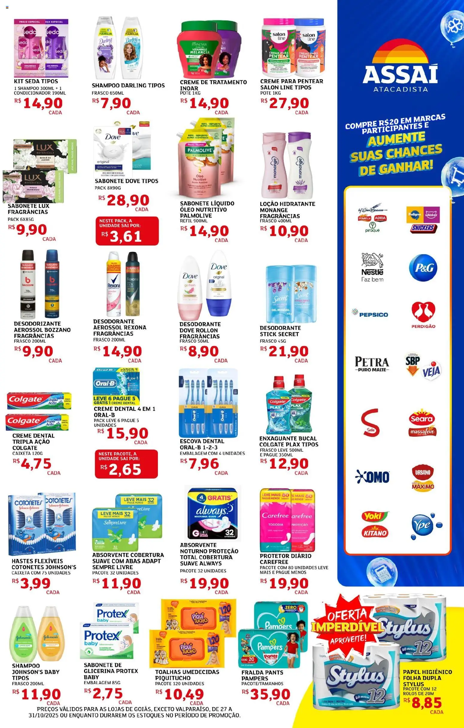 Assaí Atacadista Folheto - válido de 27.10.2025 | Página: 7 | Produtos: Óleo, Sabonete, Dove, Creme dental