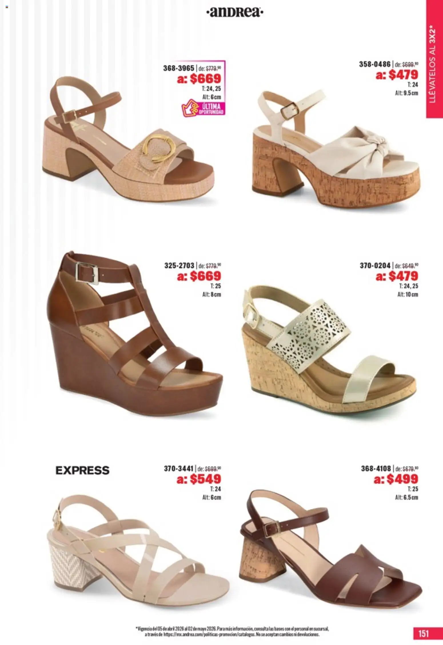 Nuevas ofertas de Andrea válidas en toda la República Mexicana desde el 05.04.2026. ¡Encuentra las mejores ofertas en Andrea catálogo Outlet! | Página: 151