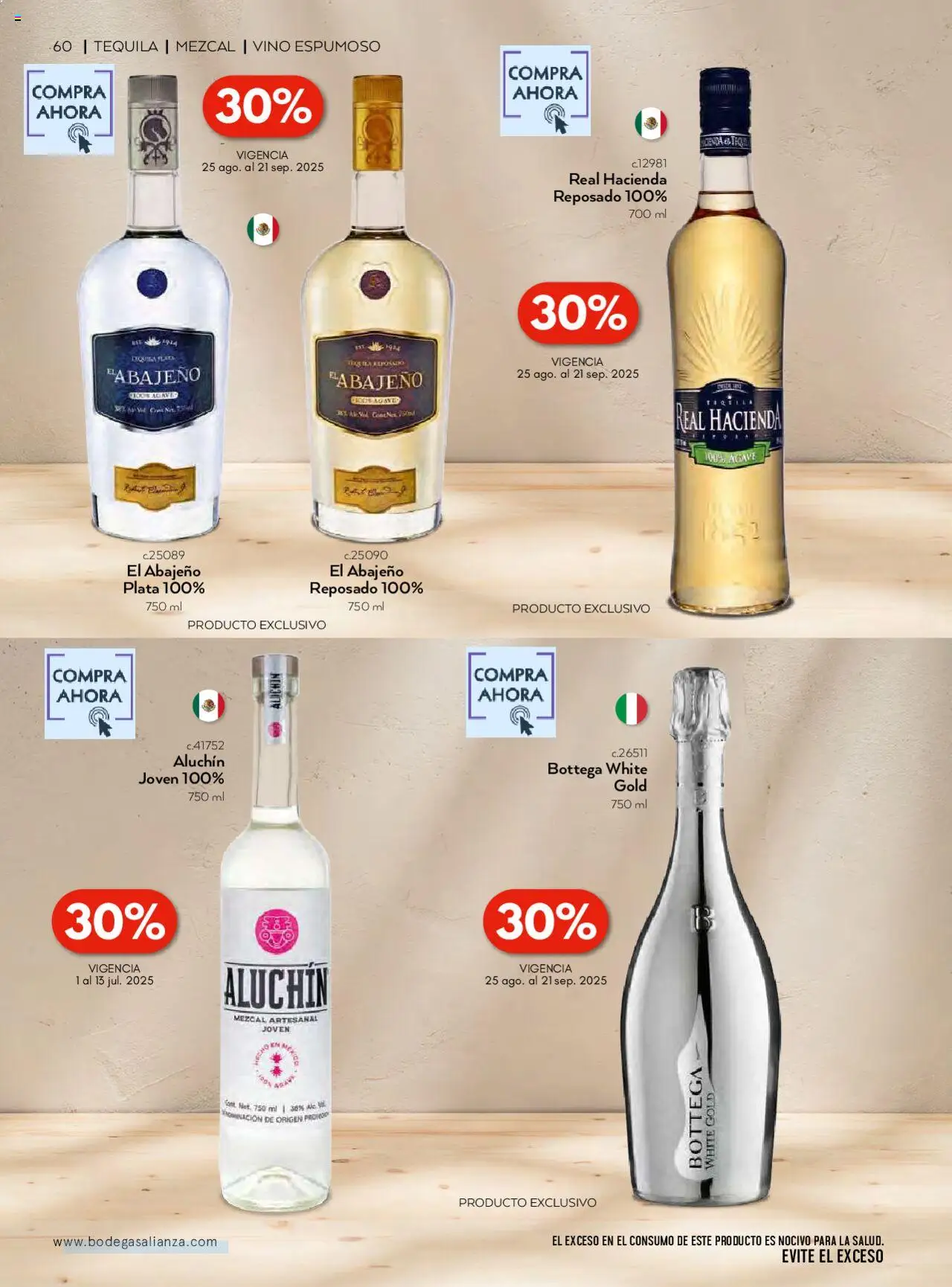 Nuevas ofertas de Bodegas Alianza válidas en toda la República Mexicana desde el 01.07.2025. ¡Encuentra las mejores ofertas en Bodegas Alianza catálogo Cava Morada! | Página: 62 | Productos: Tequila, Vino