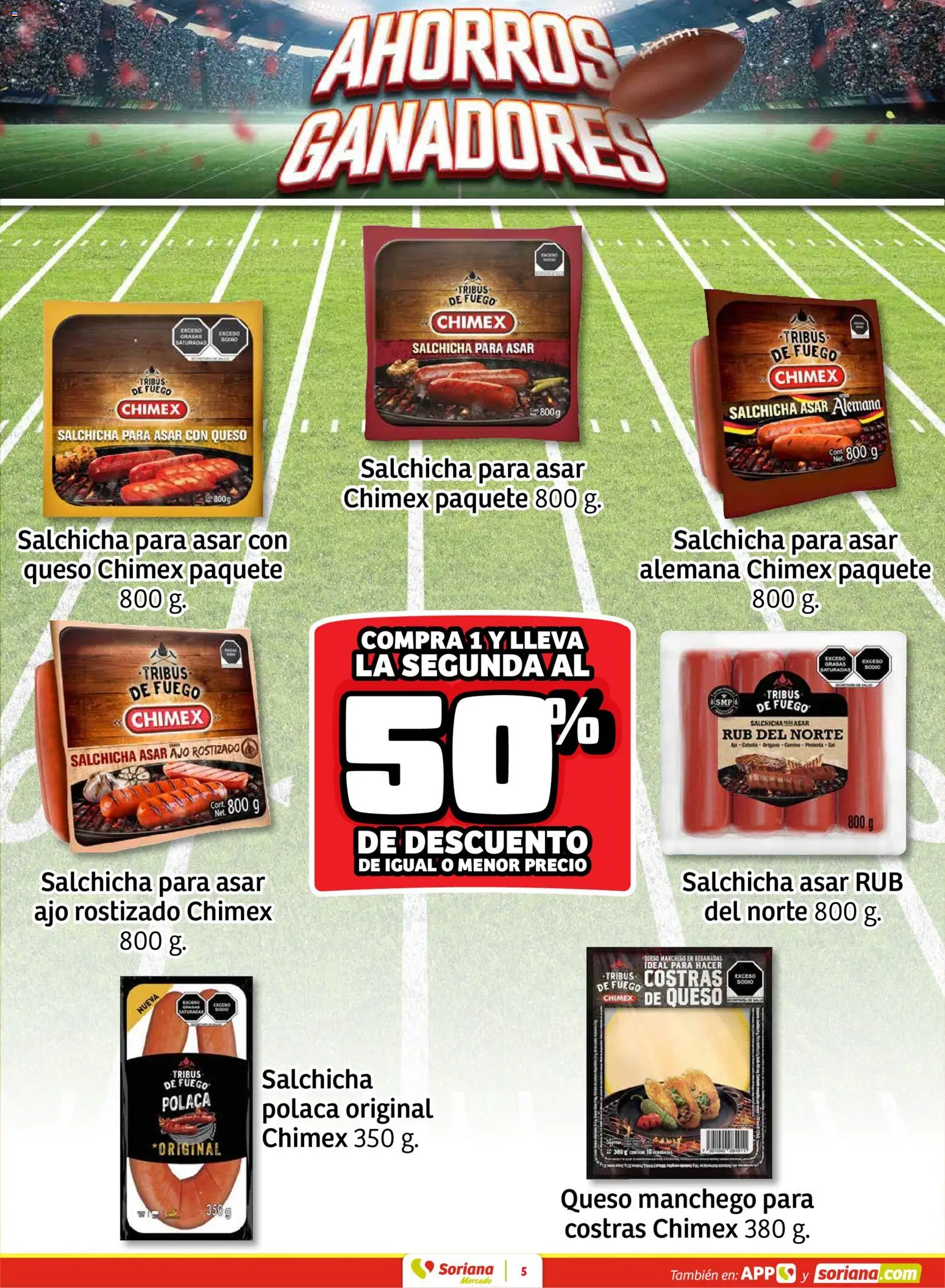 Nuevas ofertas de Soriana válidas en toda la República Mexicana desde el 05.02.2026. ¡Encuentra las mejores ofertas en Soriana - Fin de Semana Mercado: Saltillo y Torreón! | Página: 5