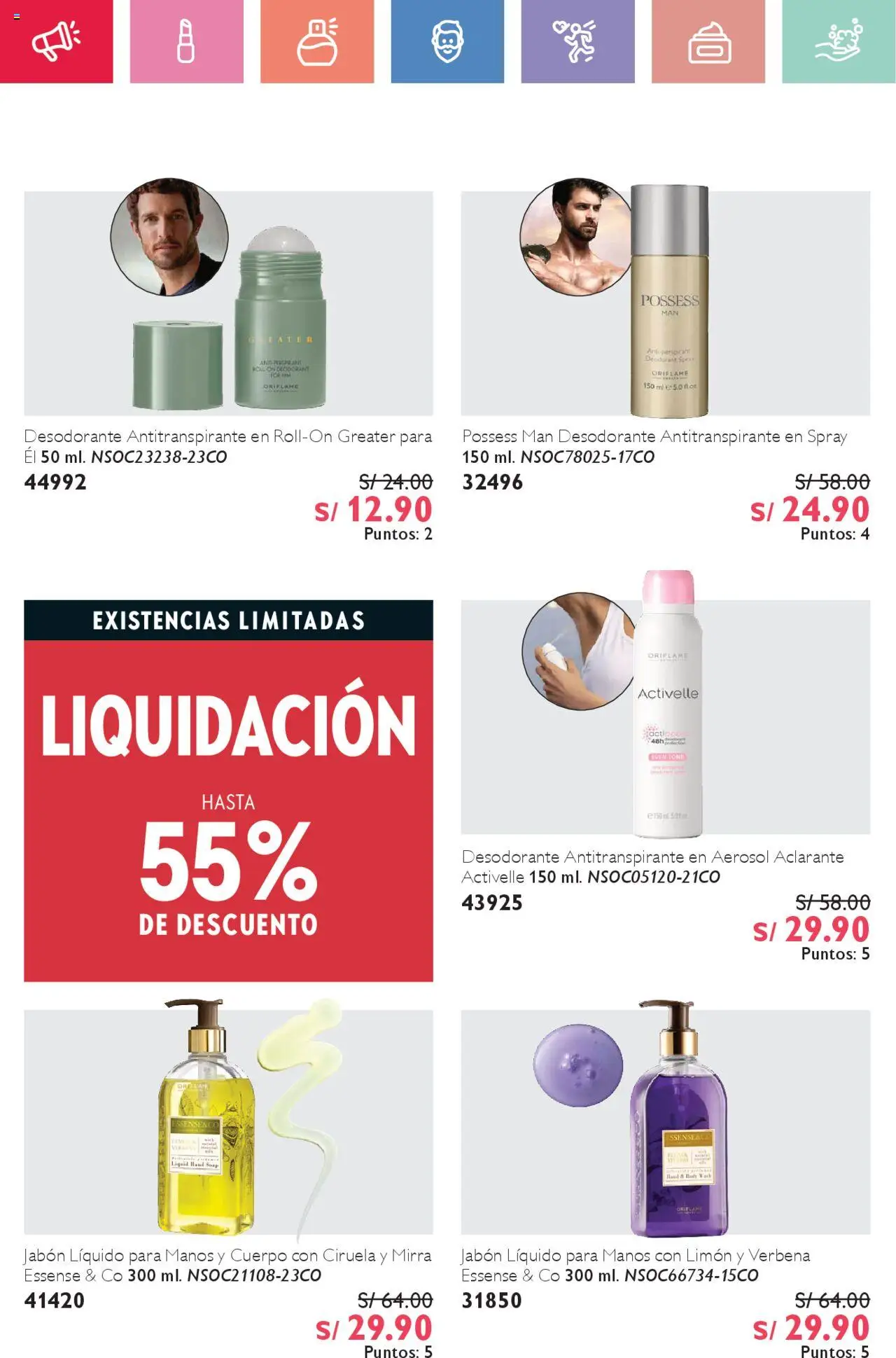 Catálogo Oriflame válido desde 02.08.2025 | Página: 70 | Productos: Jabón, Desodorante, Antitranspirante