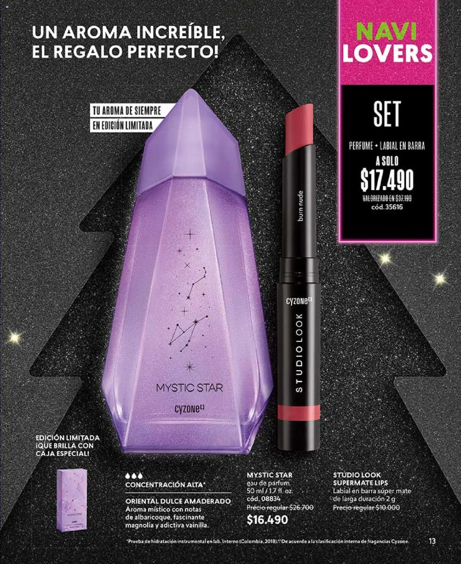 Catálogo CyZone Campaña 18 │ válido desde el 01.12.2025 | Página: 13 | Productos: Caja, Perfume, Mate, Labial