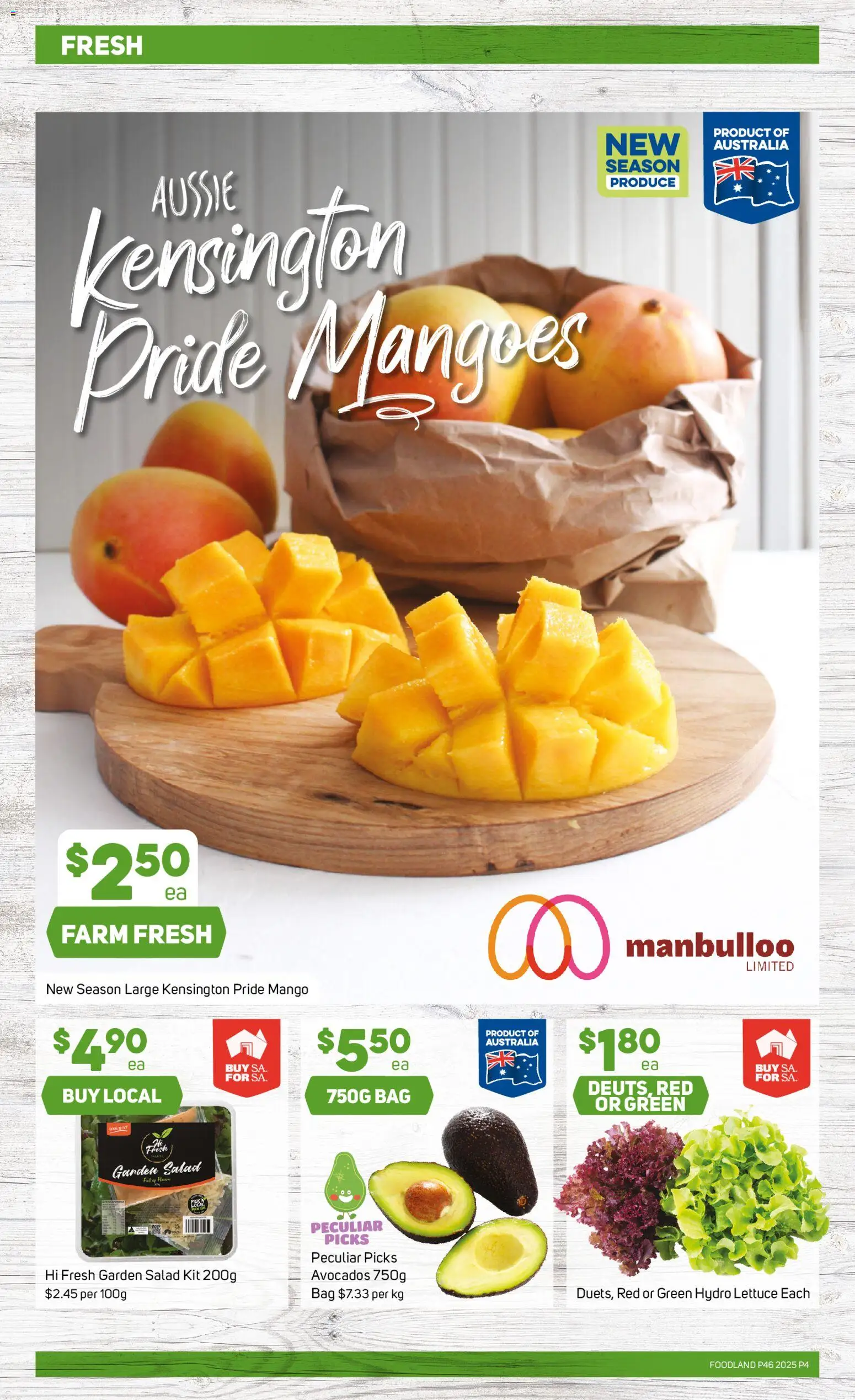 Foodland catalogue - valid from 12.11.2025 | Page: 4 | Products: Lettuce, Salad, Mango, Bag