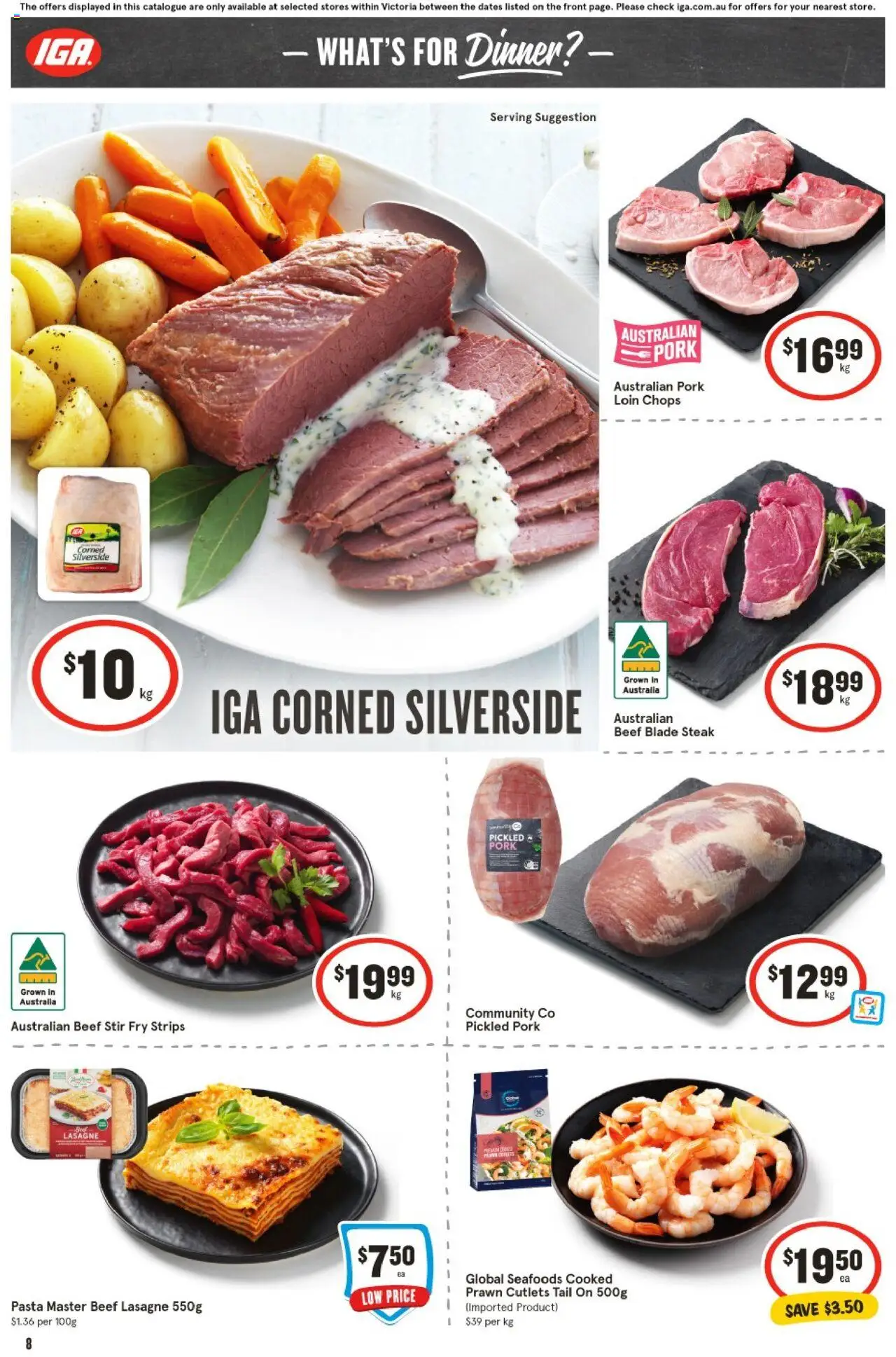 IGA catalogue - valid from 27.08.2025 | Page: 9 | Products: Pork, Beef, Pasta, Steak