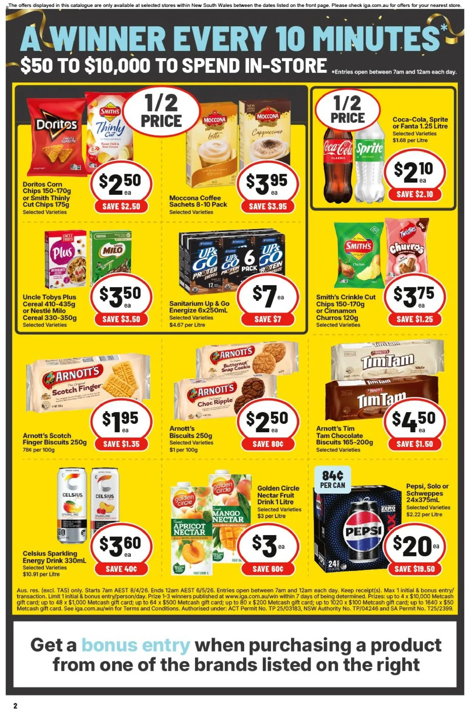 IGA catalogue - valid from 08.04.2026 | Page: 5 | Products: Cereal, Biscuits, Scotch, Up & go