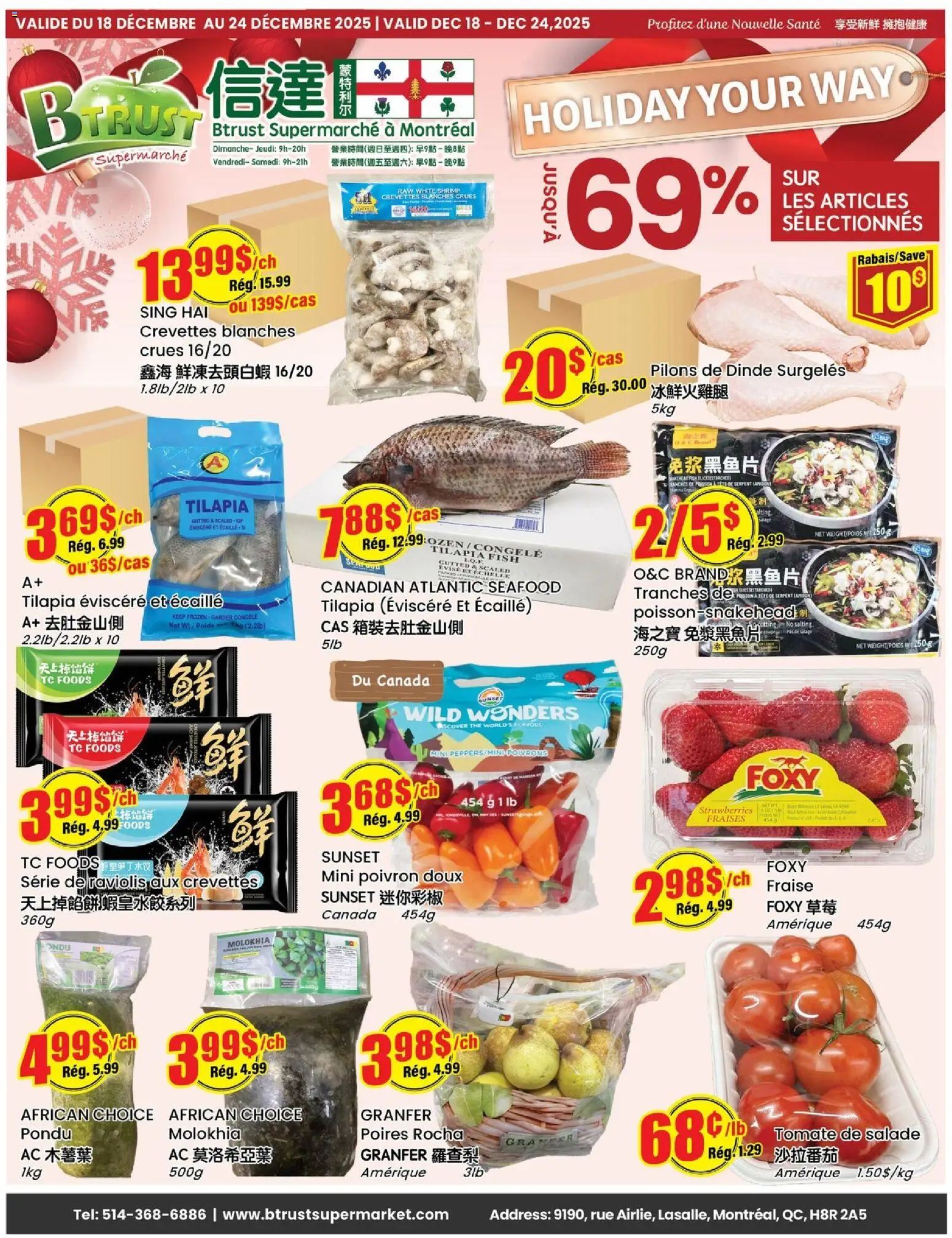 Btrust Supermarket flyer valid from 18.12.2025 | Page: 1 | Products: Fish, Strawberries