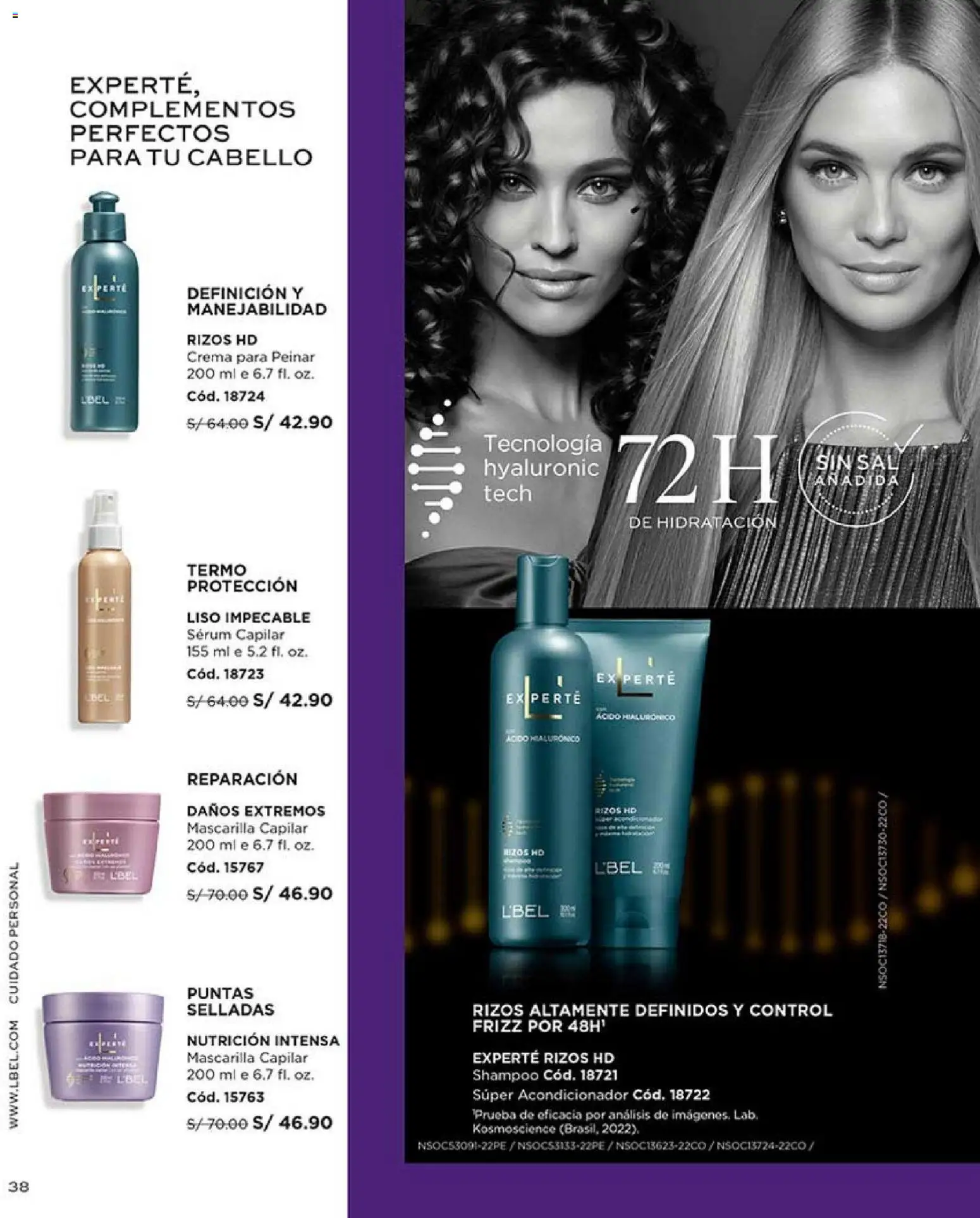 Catálogo L'Bel válido desde 17.01.2026 | Página: 38 | Productos: Shampoo, Acondicionador, Crema