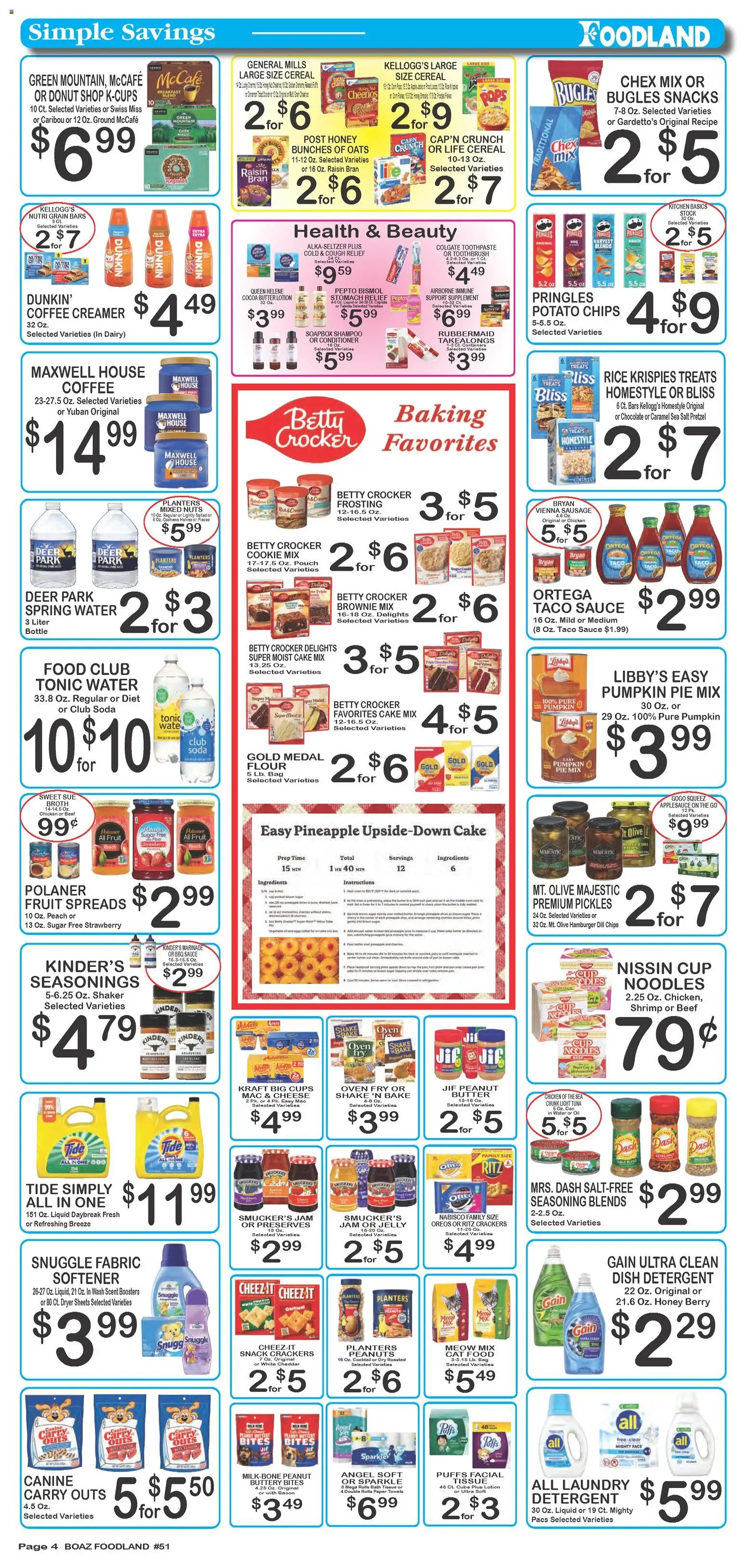 Foodland Weekly Ad - valid from 11.11.2025 | Page: 4 | Products: Table, Conditioner, Beef, Sugar