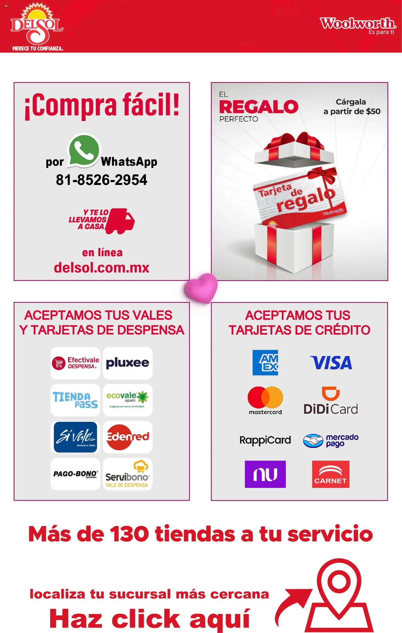 Nuevas ofertas de Del Sol y Woolworth válidas en toda la República Mexicana desde el 05.02.2026. ¡Encuentra las mejores ofertas en Del Sol y Woolworth catálogo El regalo perfecto - San Valentin! | Página: 13