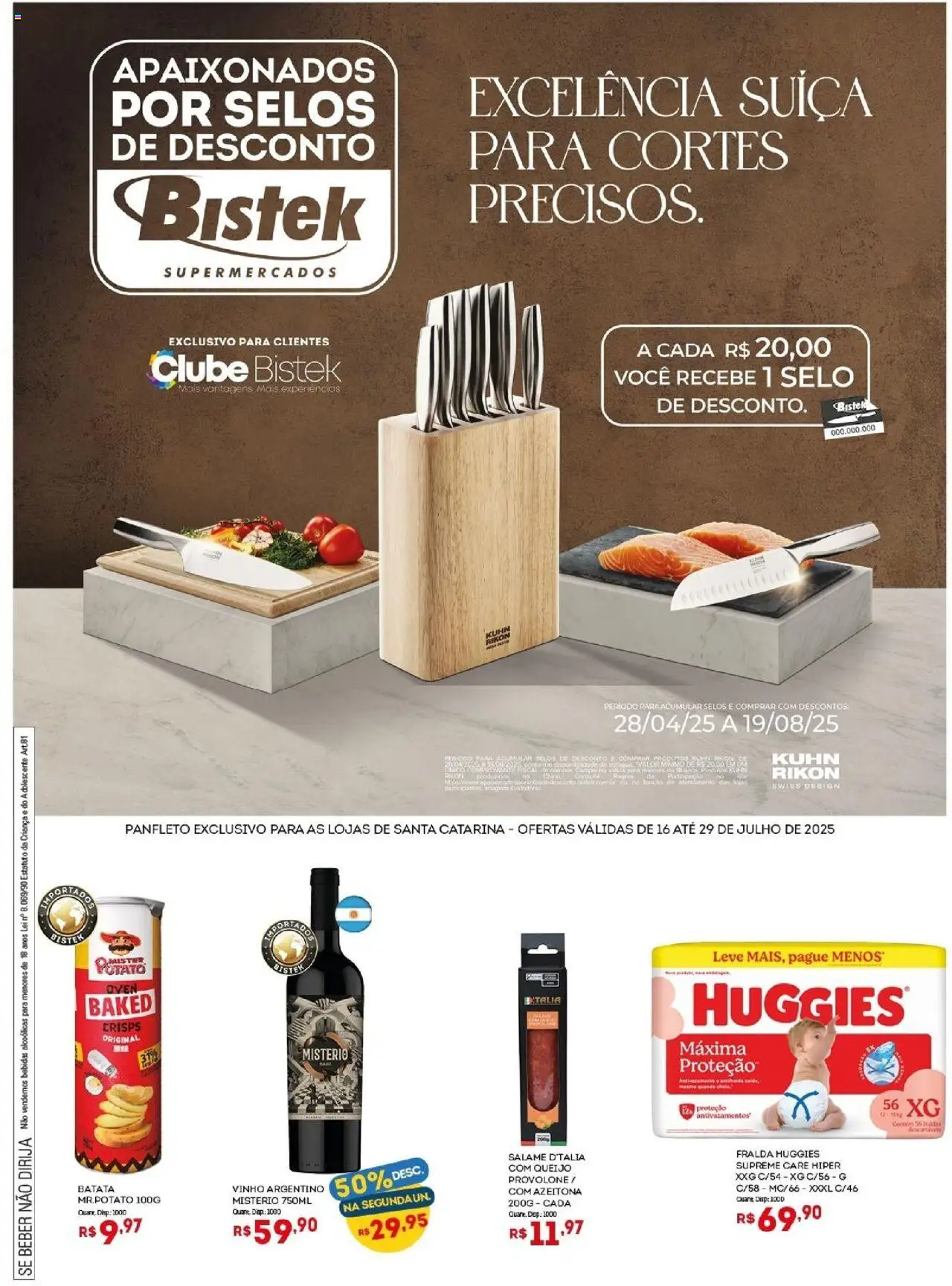 Bistek Supermercados Folheto - válido de 16.07.2025 | Página: 1 | Produtos: Queijo, Salame, Vinho, Provolone