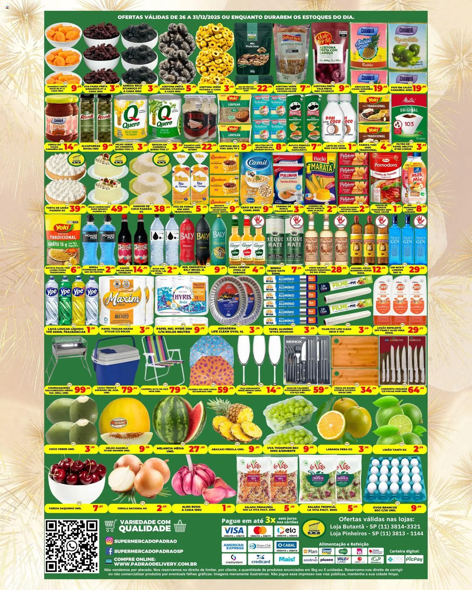 Supermercado Padrão Folheto - válido de 26.12.2025 | Página: 2 | Produtos: Lentilha, Caixa térmica, Farofa, Churrasqueira