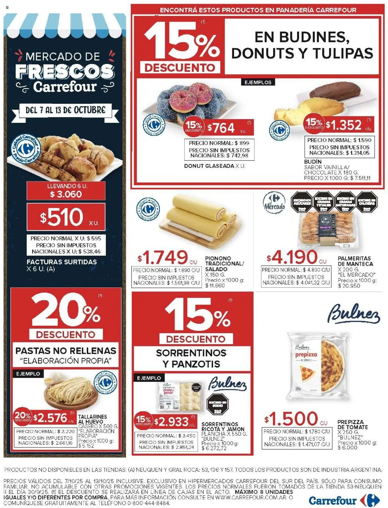 Carrefour -Ofertas Chubut │ válido desde el 07.10.2025 | Página: 16 | Productos: Panadería, Huevo, Plancha, Pionono
