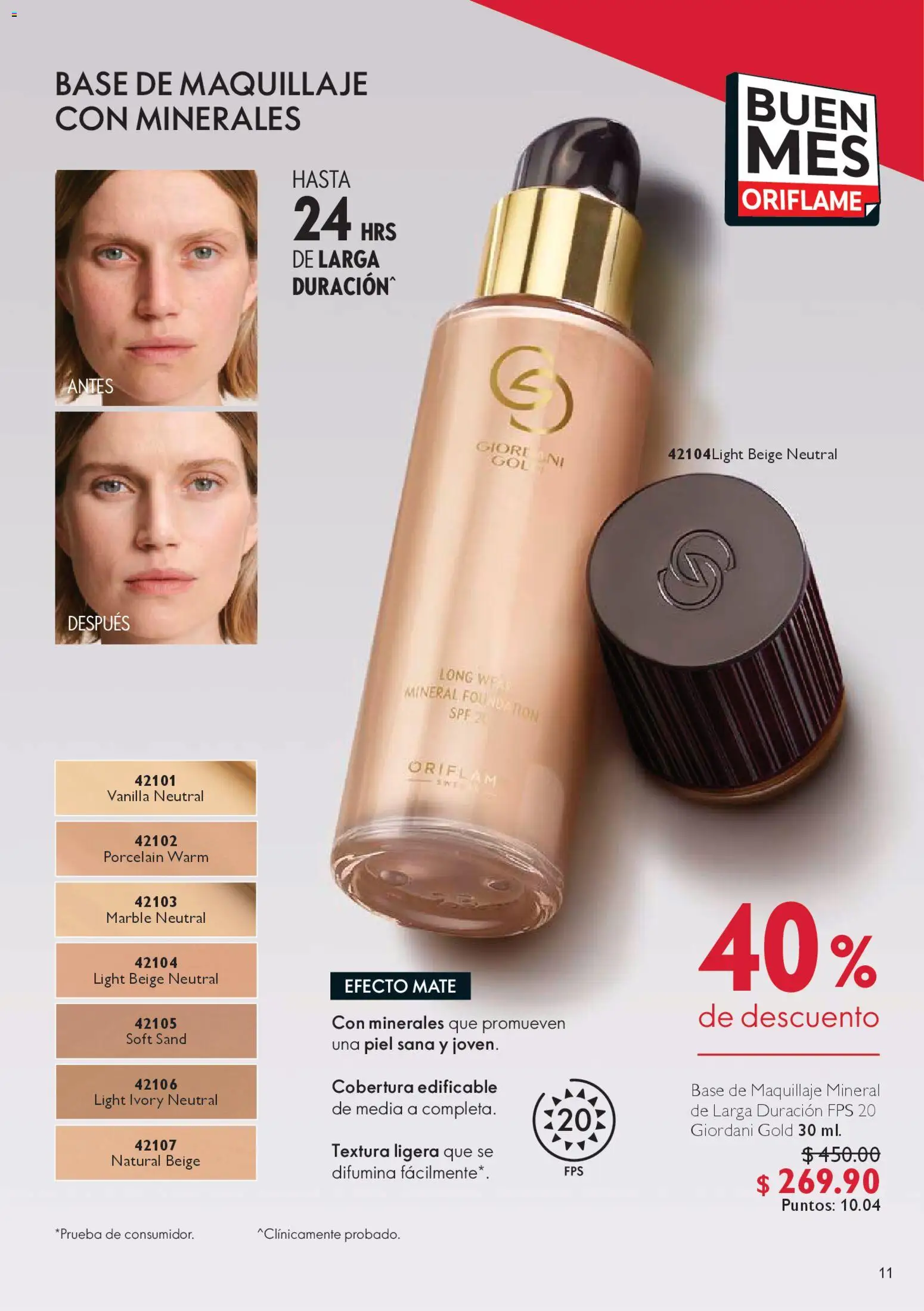 Nuevas ofertas de Oriflame válidas en toda la República Mexicana desde el 25.10.2025. ¡Encuentra las mejores ofertas en Oriflame Buen Fin! | Página: 11 | Productos: Base de maquillaje, Mate, Maquillaje