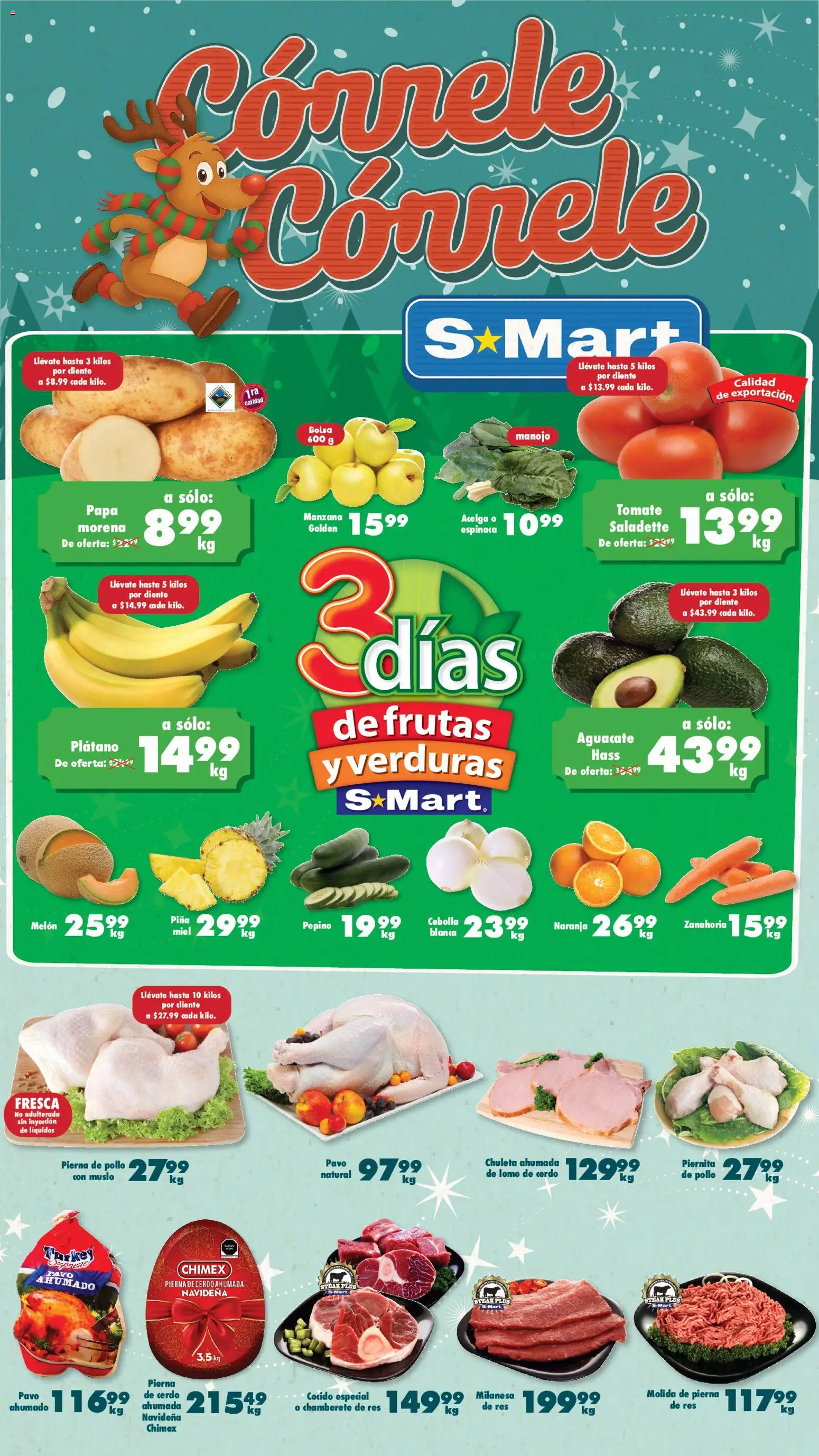 Nuevas ofertas de S-Mart válidas en toda la República Mexicana desde el 02.12.2025. ¡Encuentra las mejores ofertas en S-Mart folleto Nuevo Laredo! | Página: 1 | Productos: Tomate, Manzana, Aguacate, Piña
