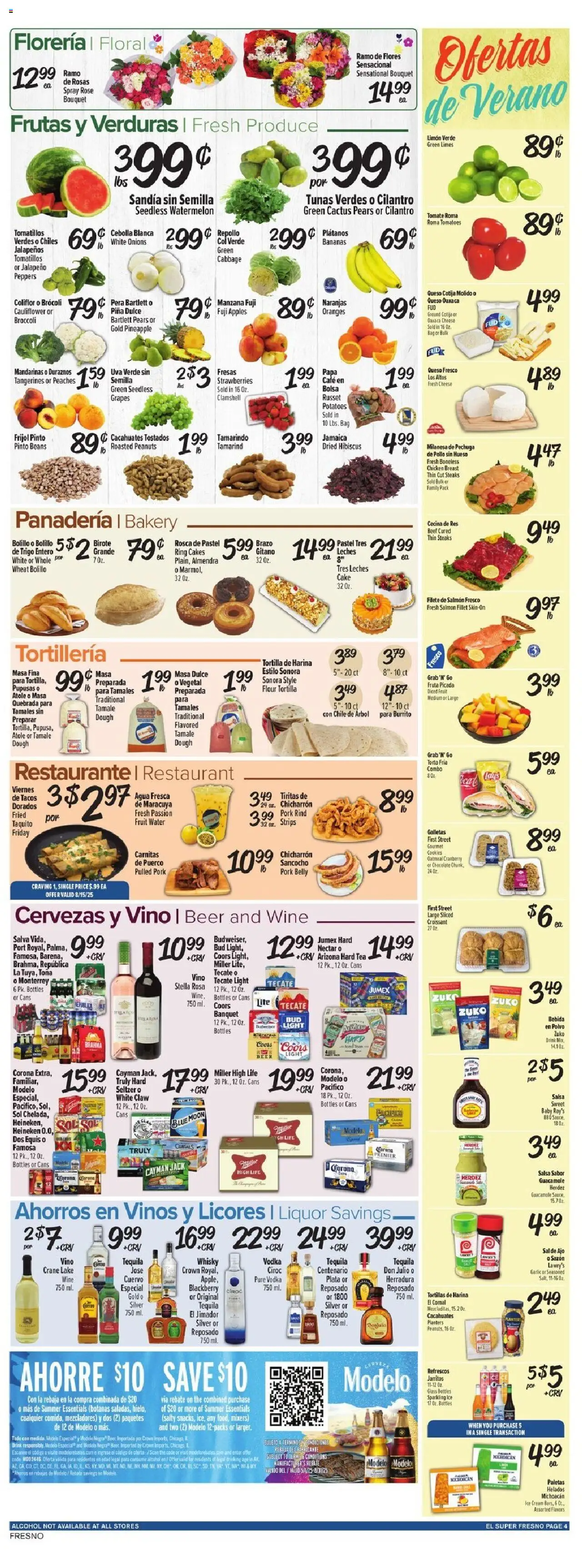 El Super Weekly Ad - valid from 13.08.2025 | Page: 4 | Products: Peaches, Apples, Ice cream, Potatoes