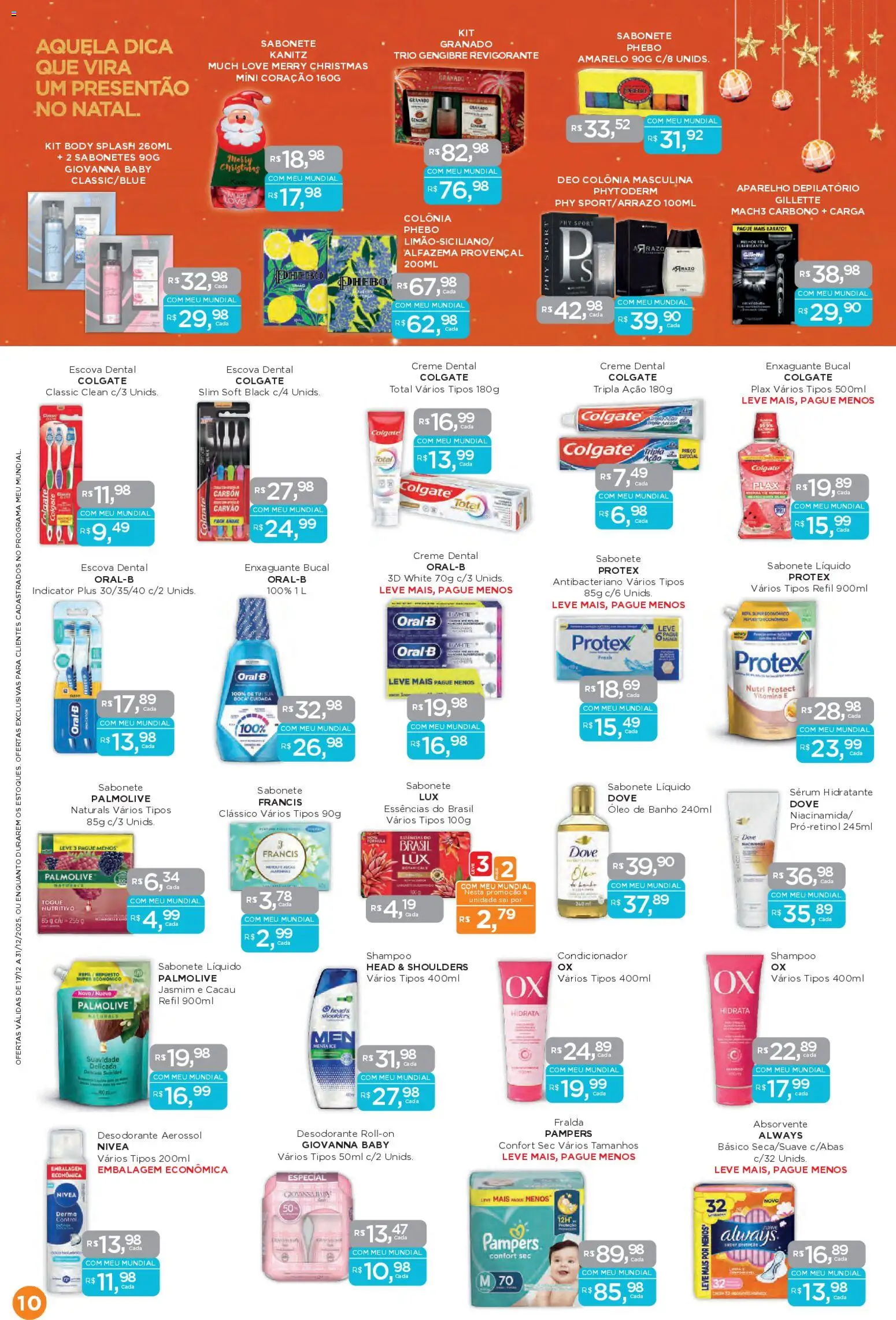 Mundial Folheto - válido de 17.12.2025 | Página: 10 | Produtos: Escova, Creme, Body, Sabonete líquido