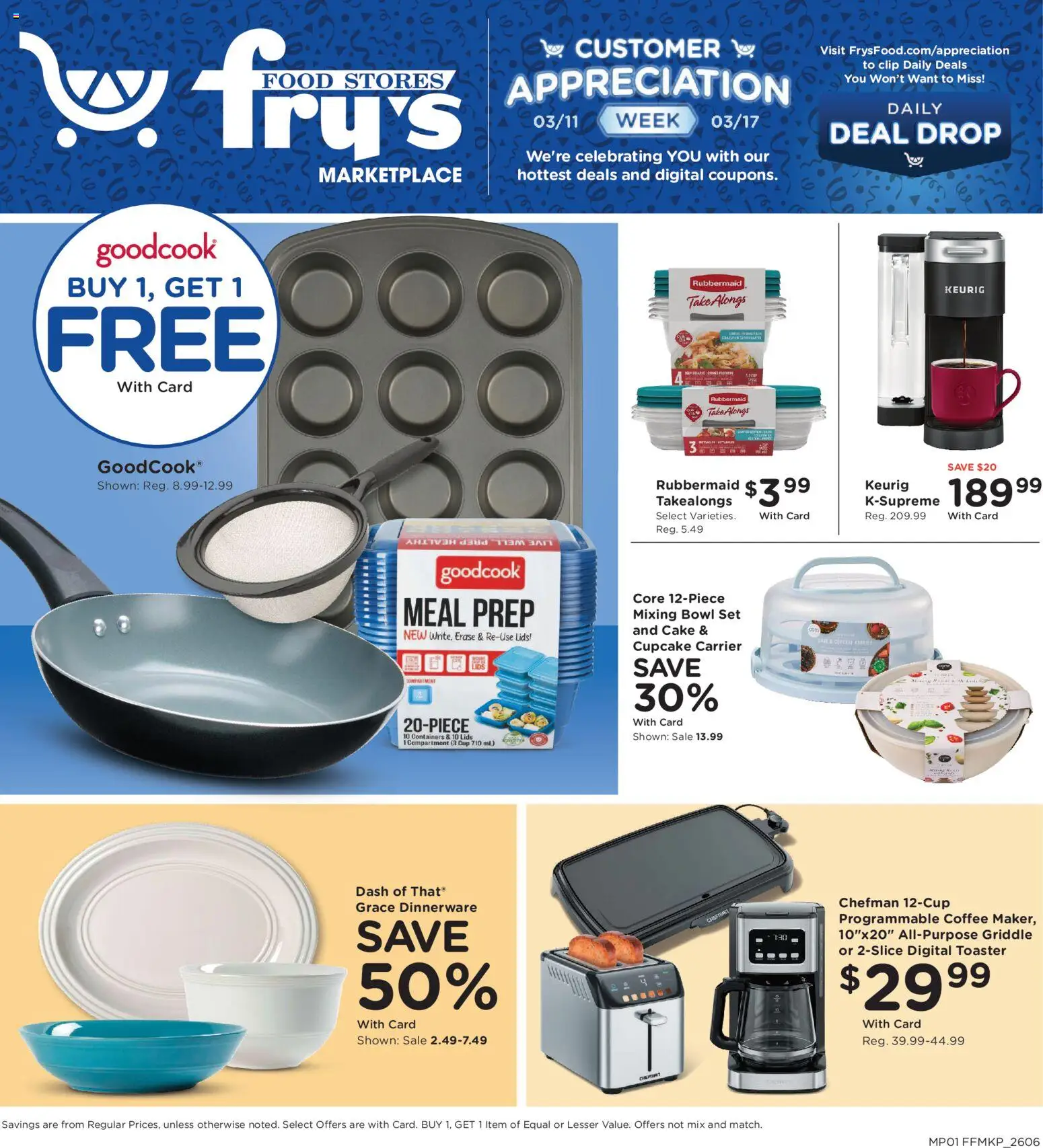 Fry's Food Home & Apparel - valid from 11.03.2026 | Page: 1 | Products: Clip, Griddle, Coffee, Cupcake