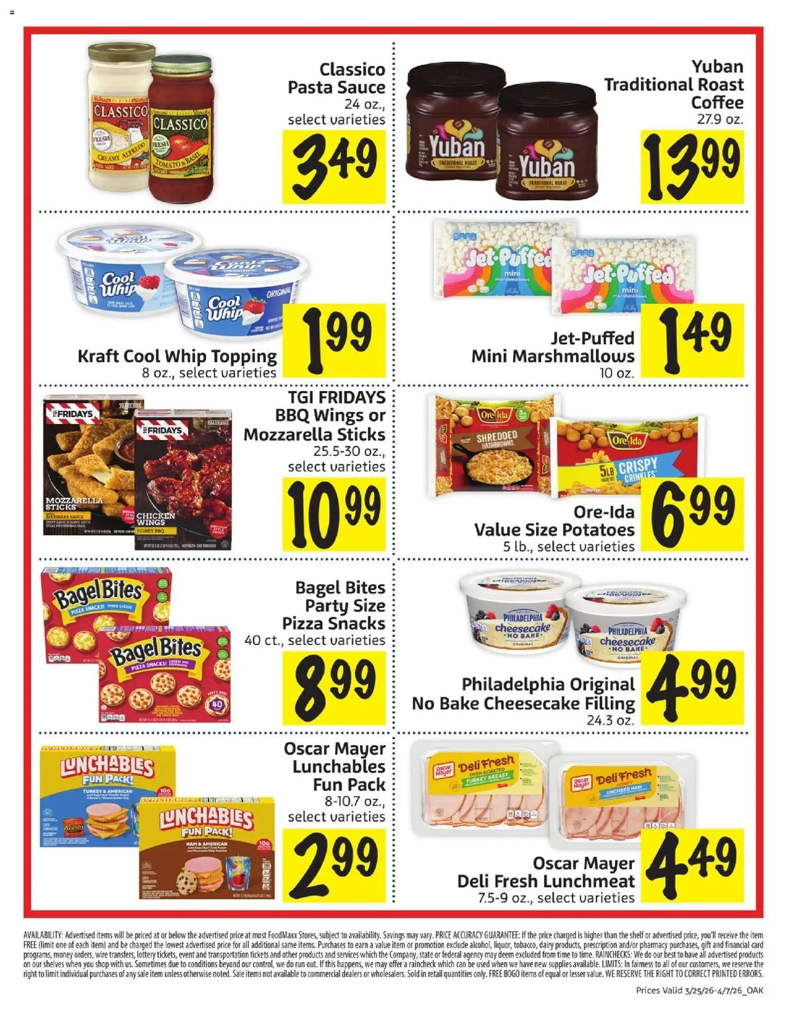 FoodMaxx Ad - valid from 25.03.2026 | Page: 2 | Products: Shelf, Coffee, Sauce, Cheesecake