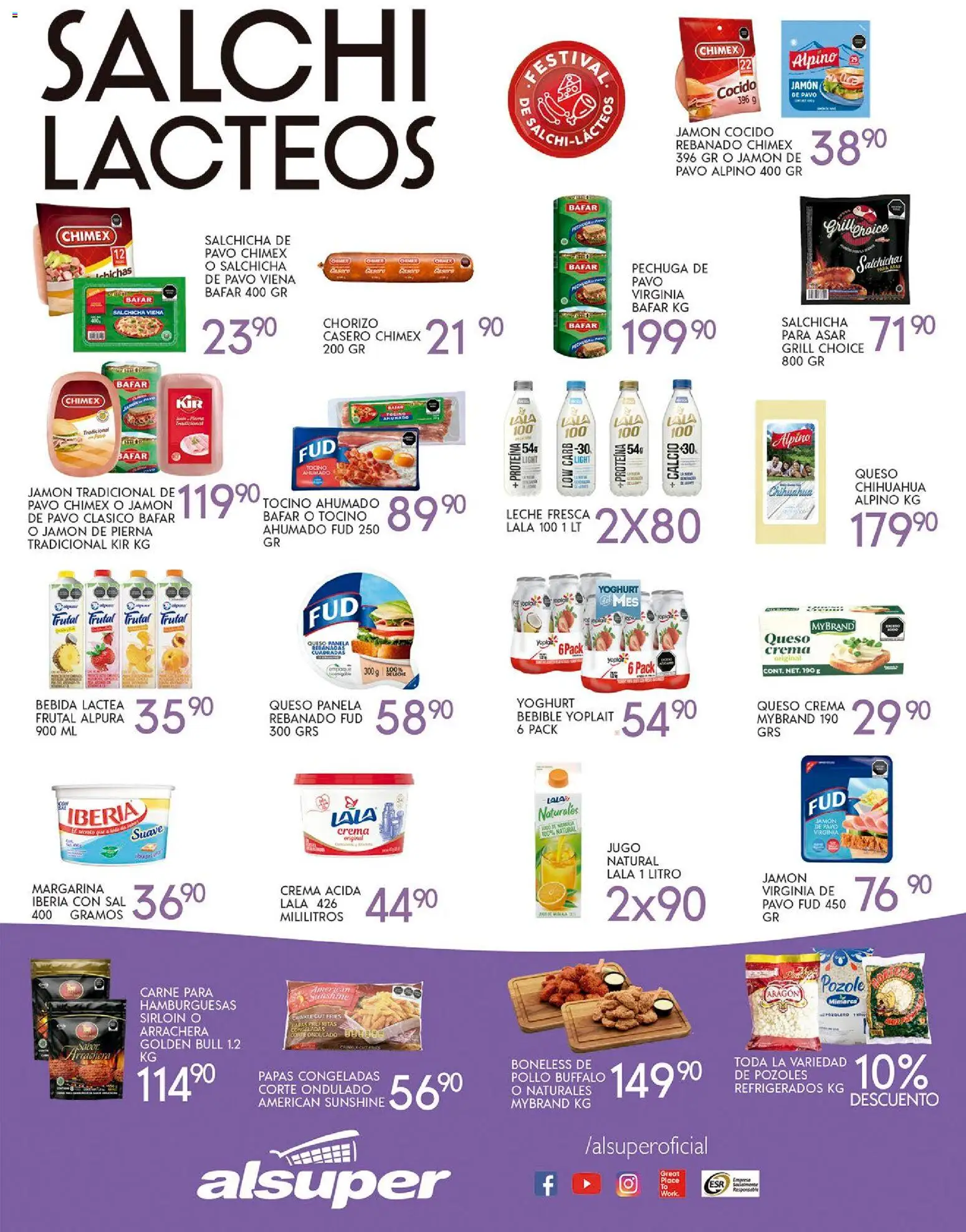 Nuevas ofertas de Alsuper válidas en toda la República Mexicana desde el 24.10.2025. ¡Encuentra las mejores ofertas en Alsuper folleto Durango! | Página: 3 | Productos: Pollo, Jamón cocido, Jamón, Chorizo