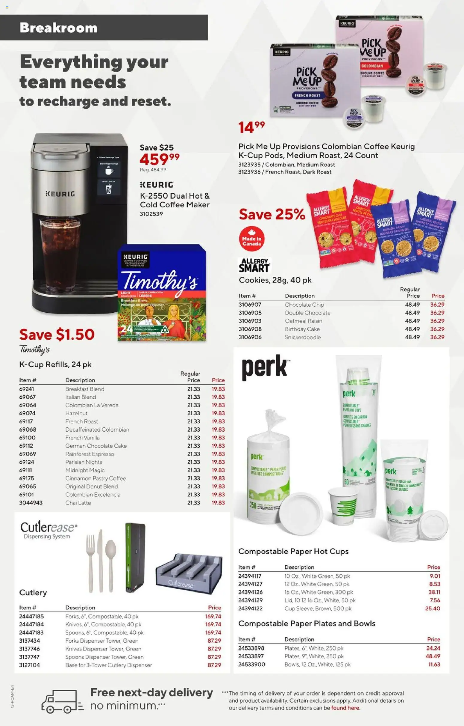 Staples flyer valid from 03.04.2026 | Page: 13 | Products: Coffee maker, Coffee, Chocolate