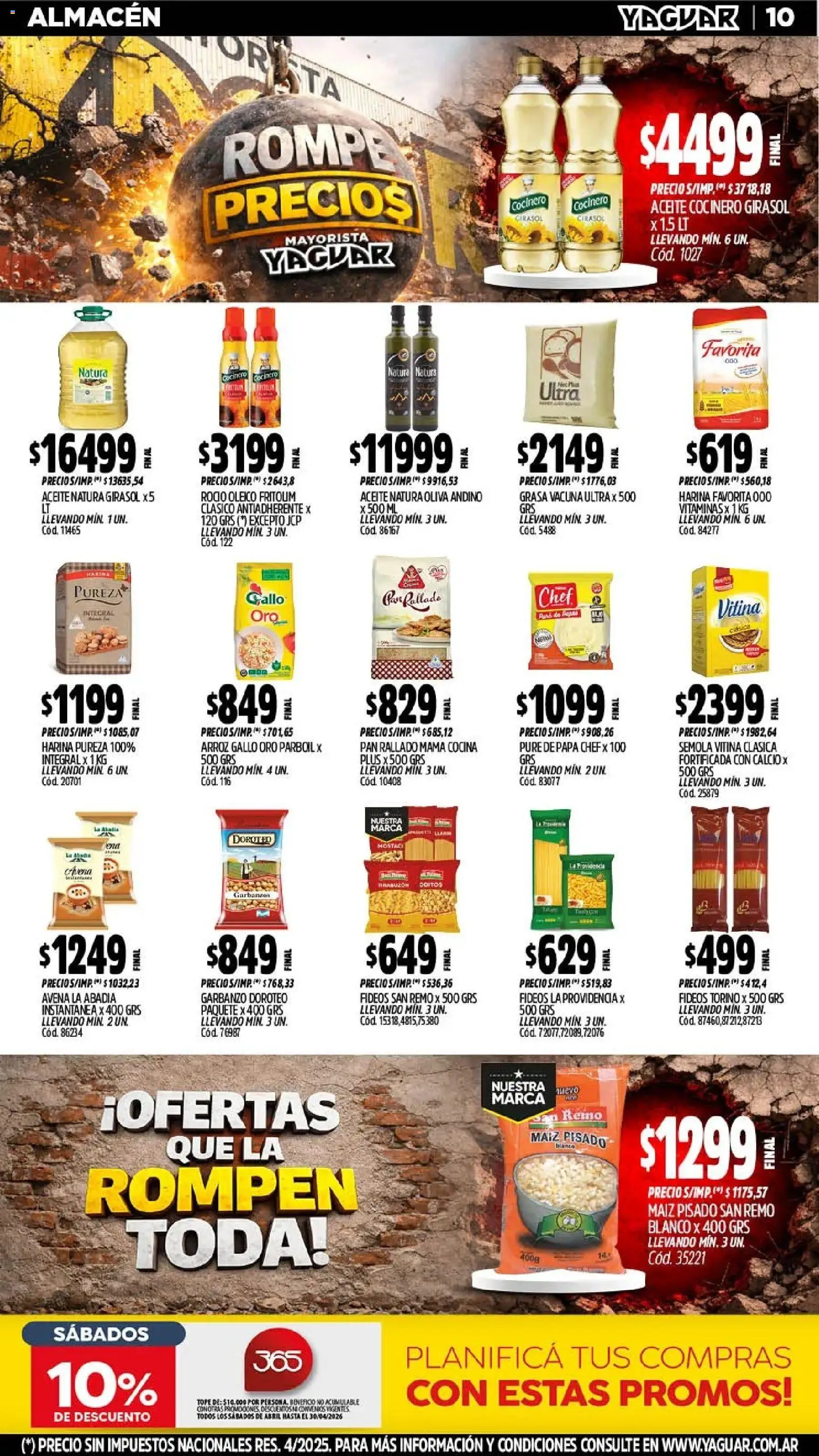 Yaguar - Oferta Semanal Buenos Aires │ válido desde el 20.04.2026 | Página: 11 | Productos: Harina, Maiz, Garbanzos, Arroz