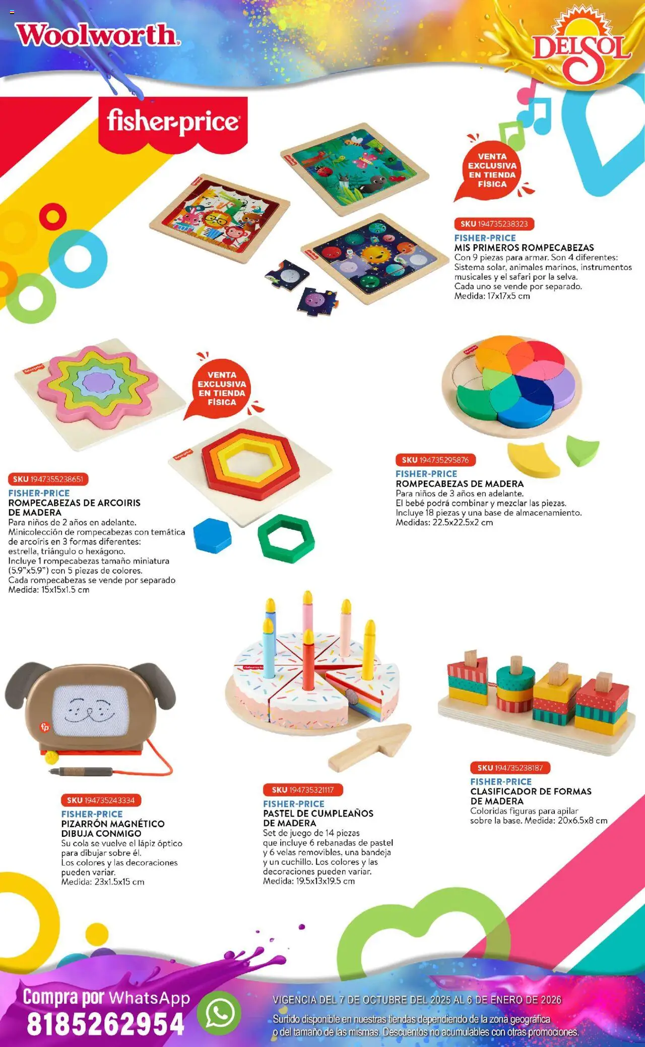Nuevas ofertas de Del Sol y Woolworth válidas en toda la República Mexicana desde el 07.10.2025. ¡Encuentra las mejores ofertas en Del Sol y Woolworth - Catálogo Castillo Del Juguete! | Página: 7 | Productos: Bandeja, Pastel, Pizarrón, Juego