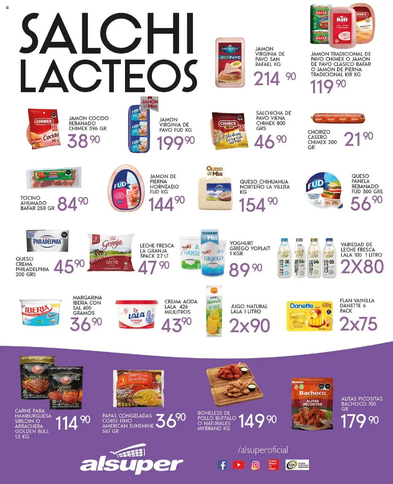 Nuevas ofertas de Alsuper válidas en toda la República Mexicana desde el 23.09.2025. ¡Encuentra las mejores ofertas en Alsuper - Folleto Durango! | Página: 3 | Productos: Pollo, Salchicha, Leche, Jugo