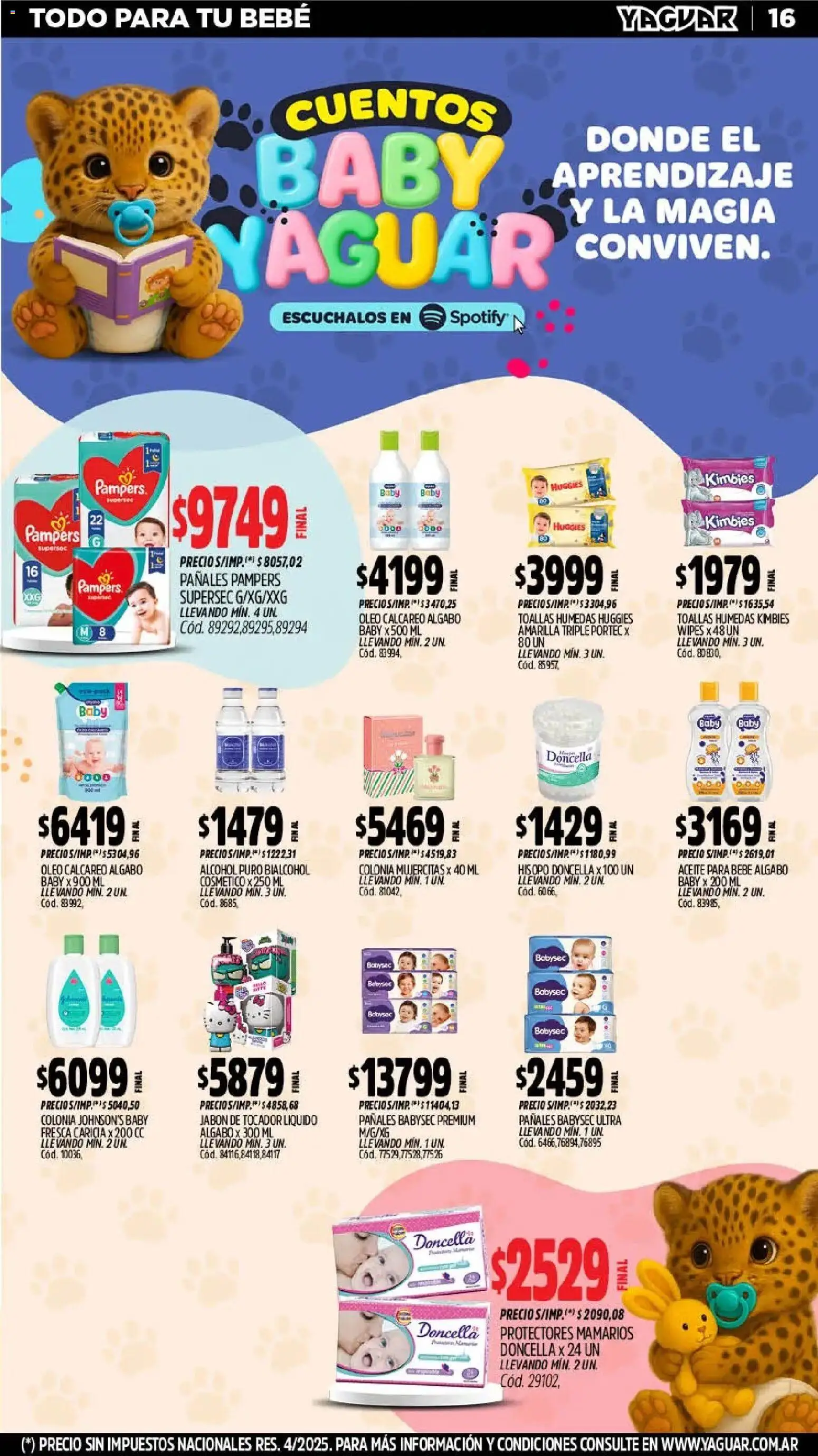 Yaguar - Oferta Semanal Mendoza │ válido desde el 23.02.2026 | Página: 15 | Productos: Toallas, Aceite, Jabón, Pañales
