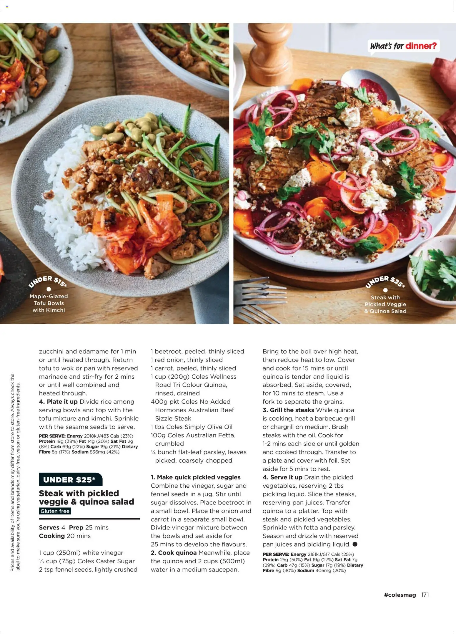 Coles catalogue - valid from 04.12.2025 | Page: 171 | Products: Rice, Steak, Beetroot, Zucchini