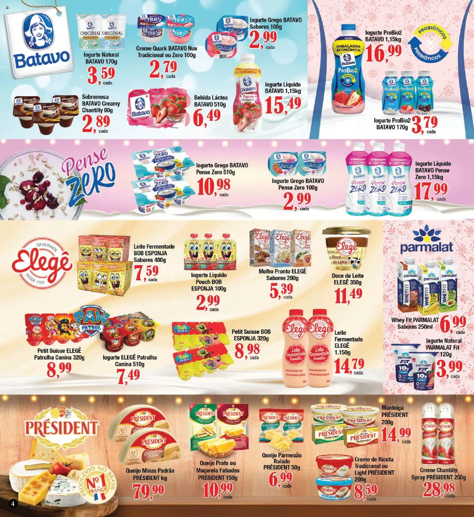 Supermercados Unidos Folheto - válido de 01.12.2025 | Página: 4 | Produtos: Leite, Queijo, Bebida, Leite fermentado