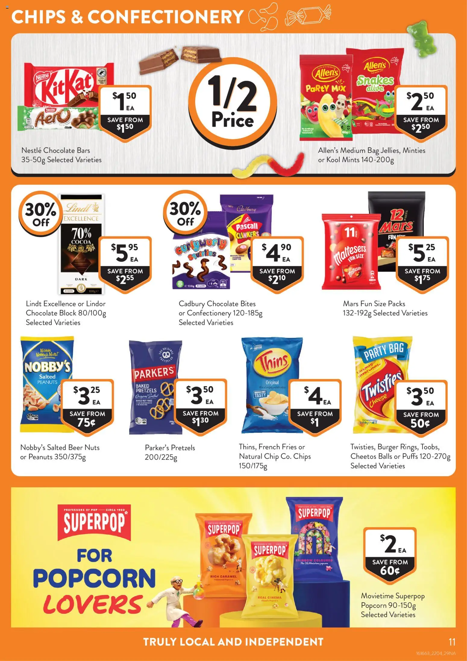 Foodworks catalogue - valid from 22.04.2026 | Page: 11 | Products: Peanuts, Nuts, Popcorn, Bag