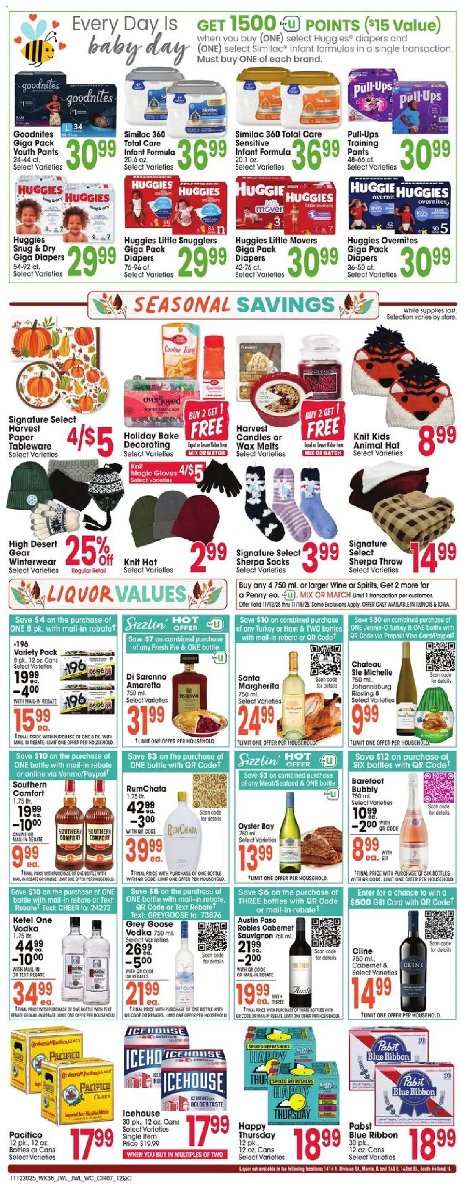 Jewel Osco Weekly Ad - IL - valid from 12.11.2025 | Page: 7 | Products: Wine, Pants, Socks, Gloves
