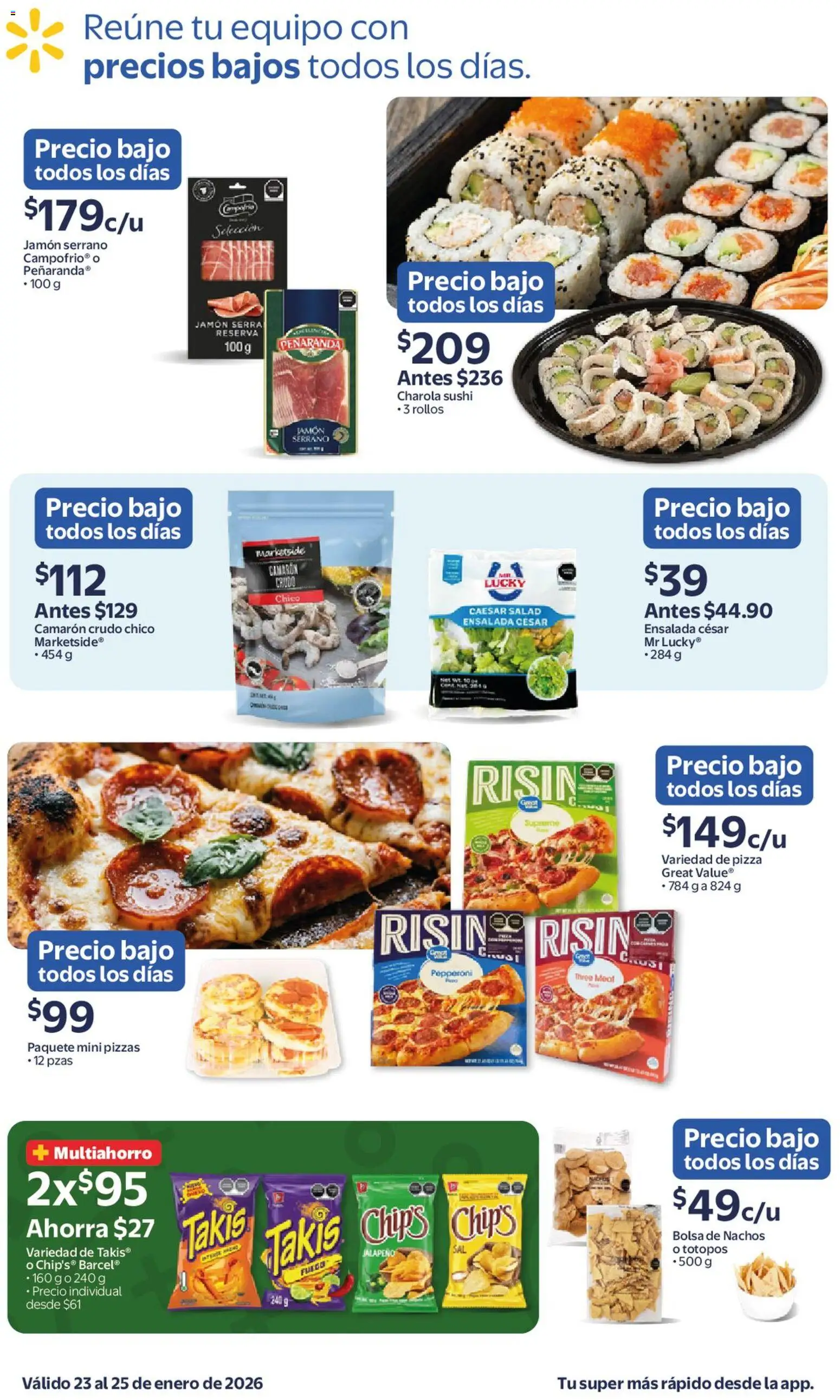 Nuevas ofertas de Walmart válidas en toda la República Mexicana desde el 23.01.2026. ¡Encuentra las mejores ofertas en Walmart catálogo Ofertas! | Página: 4 | Productos: Bolsa, Jamón, Pizza, Ensalada
