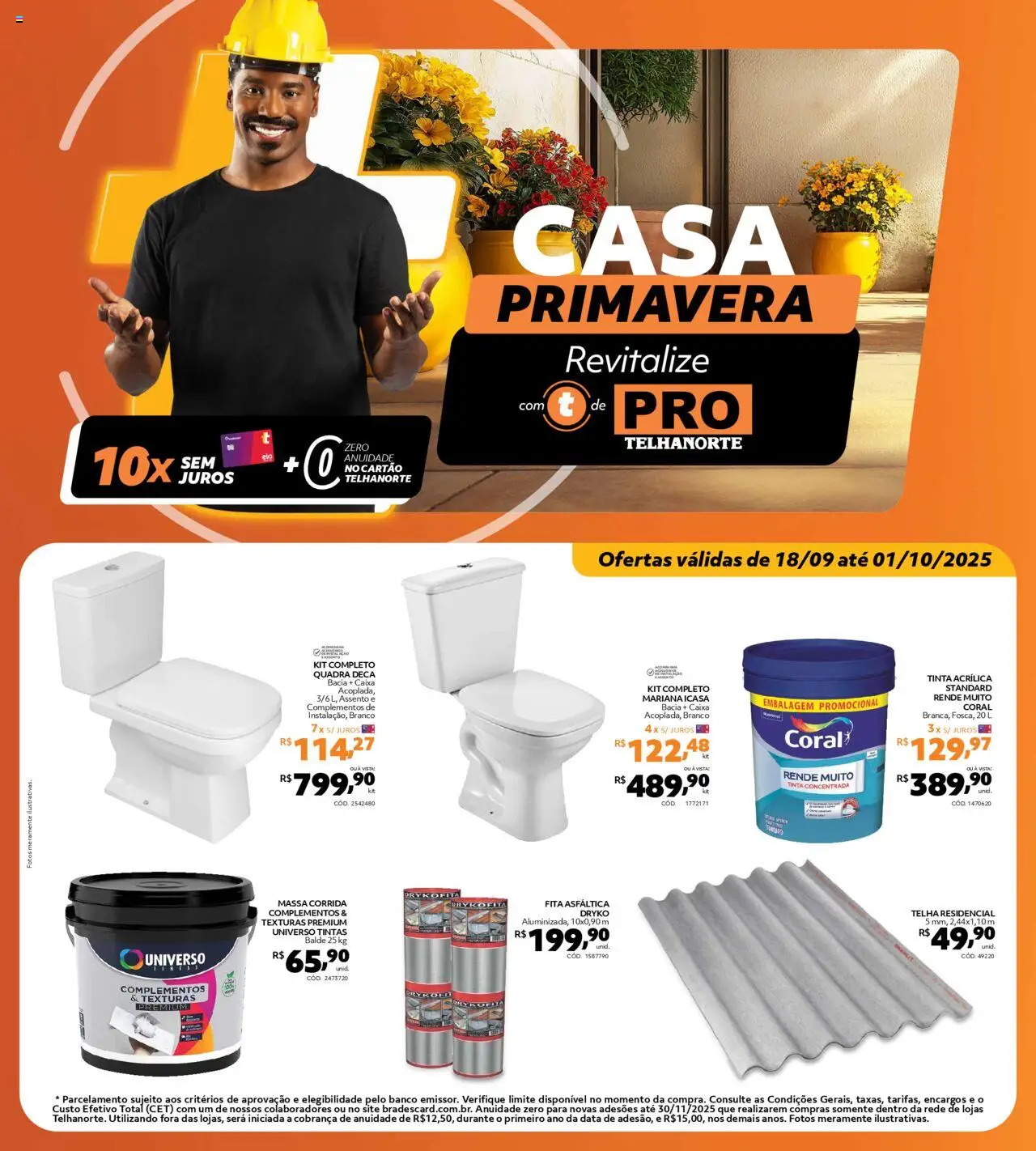 Telhanorte Folheto - válido de 18.09.2025 | Página: 1 | Produtos: Banco, Caixa, Fita, Tinta
