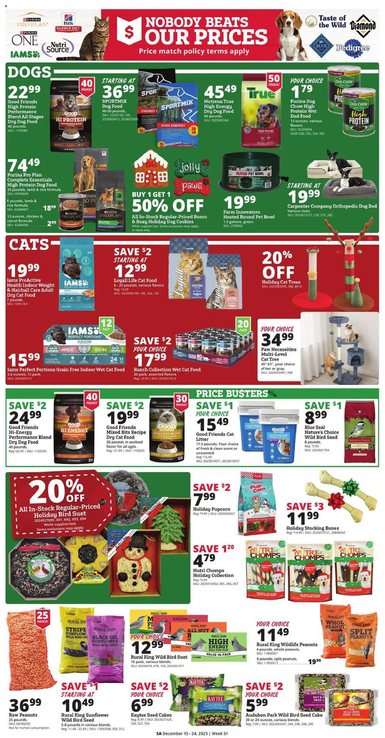 Rural King Weekly Ad - valid from 15.12.2025 | Page: 5 | Products: Dog Food, Cat Food, Rice, Seafood