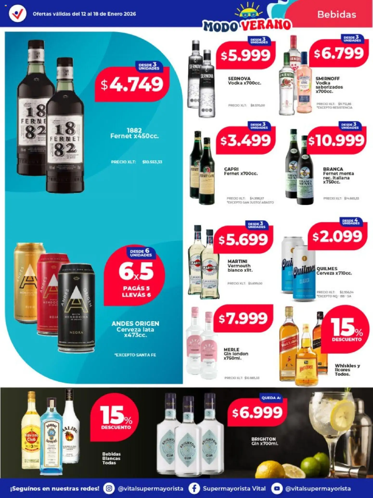 Vital - Ofertas - Posadas │ válido desde el 12.01.2026 | Página: 21 | Productos: Vodka, Gin, Fernet, Cerveza
