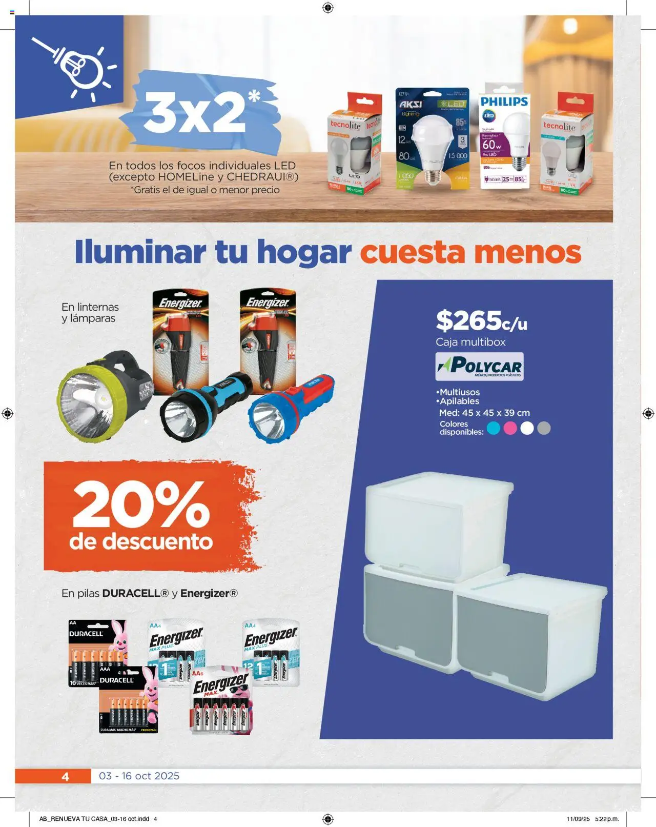 Nuevas ofertas de Chedraui válidas en toda la República Mexicana desde el 03.10.2025. ¡Encuentra las mejores ofertas en Chedraui - Promociones! | Página: 4 | Productos: Caja, Pilas