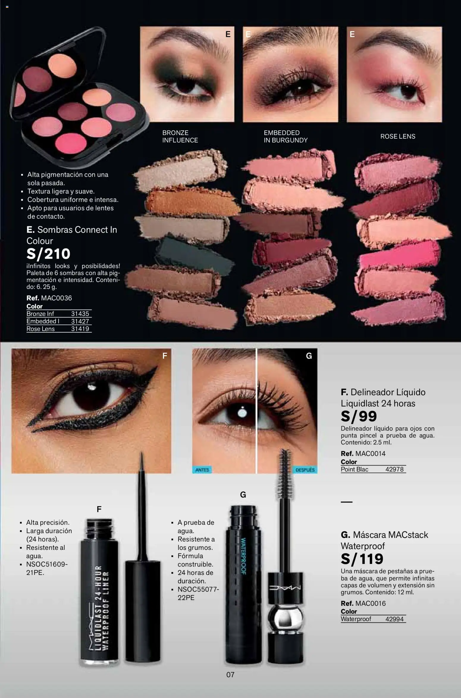 Catálogo Leonisa válido desde 16.01.2026 | Página: 7 | Productos: Máscara, Delineador, Pincel