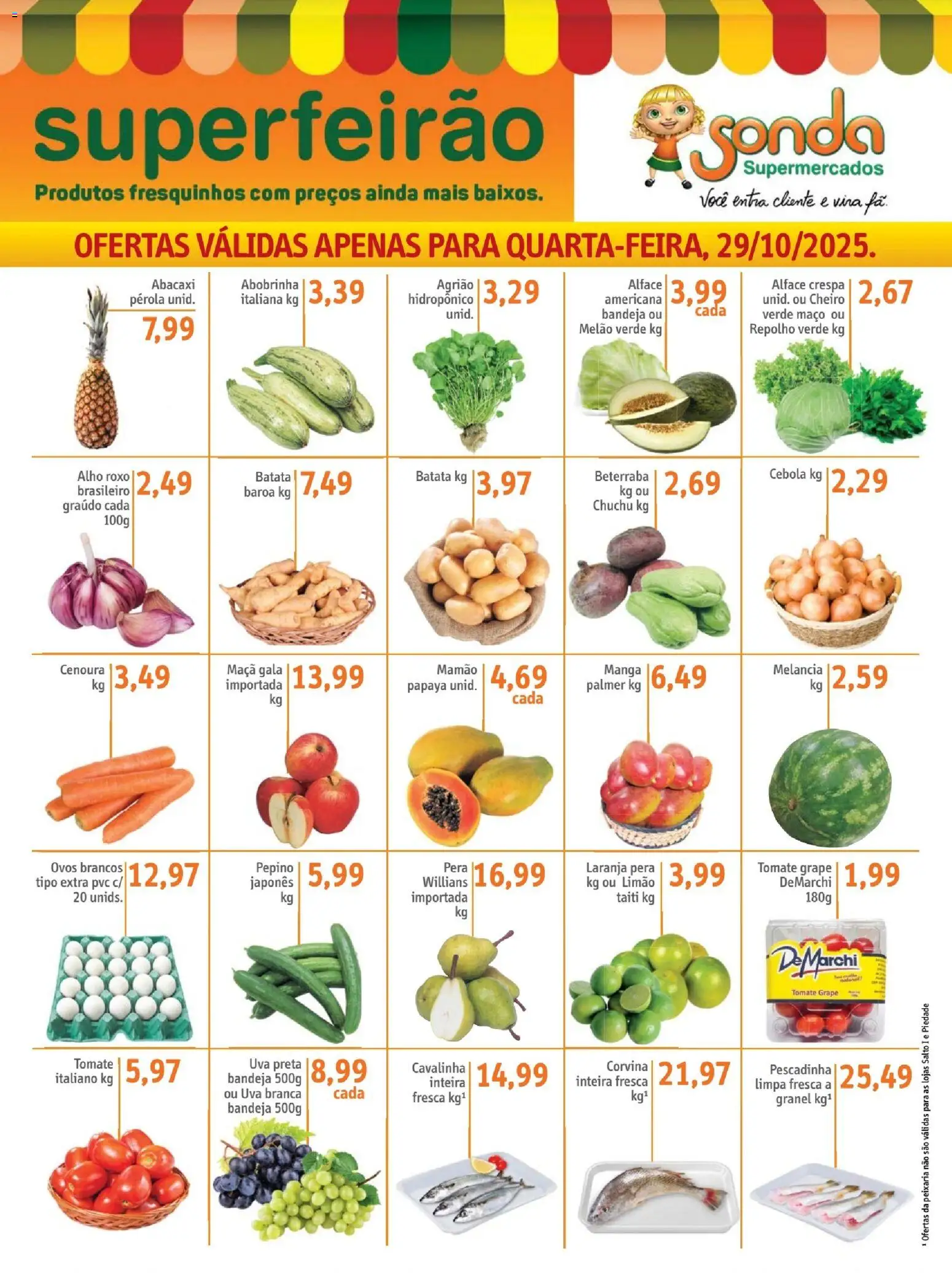 Sonda Folheto - válido de 29.10.2025 | Página: 1 | Produtos: Beterraba, Ovos, Mamão, Alface
