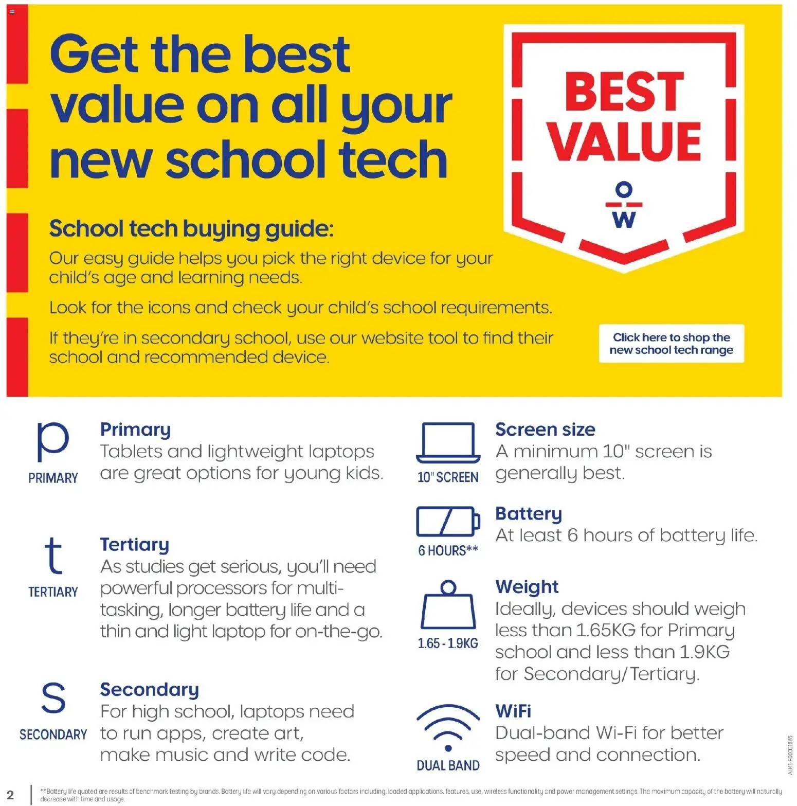 Officeworks catalogue - valid from 01.01.2026 | Page: 2 | Products: Battery, Light, Device, Weight