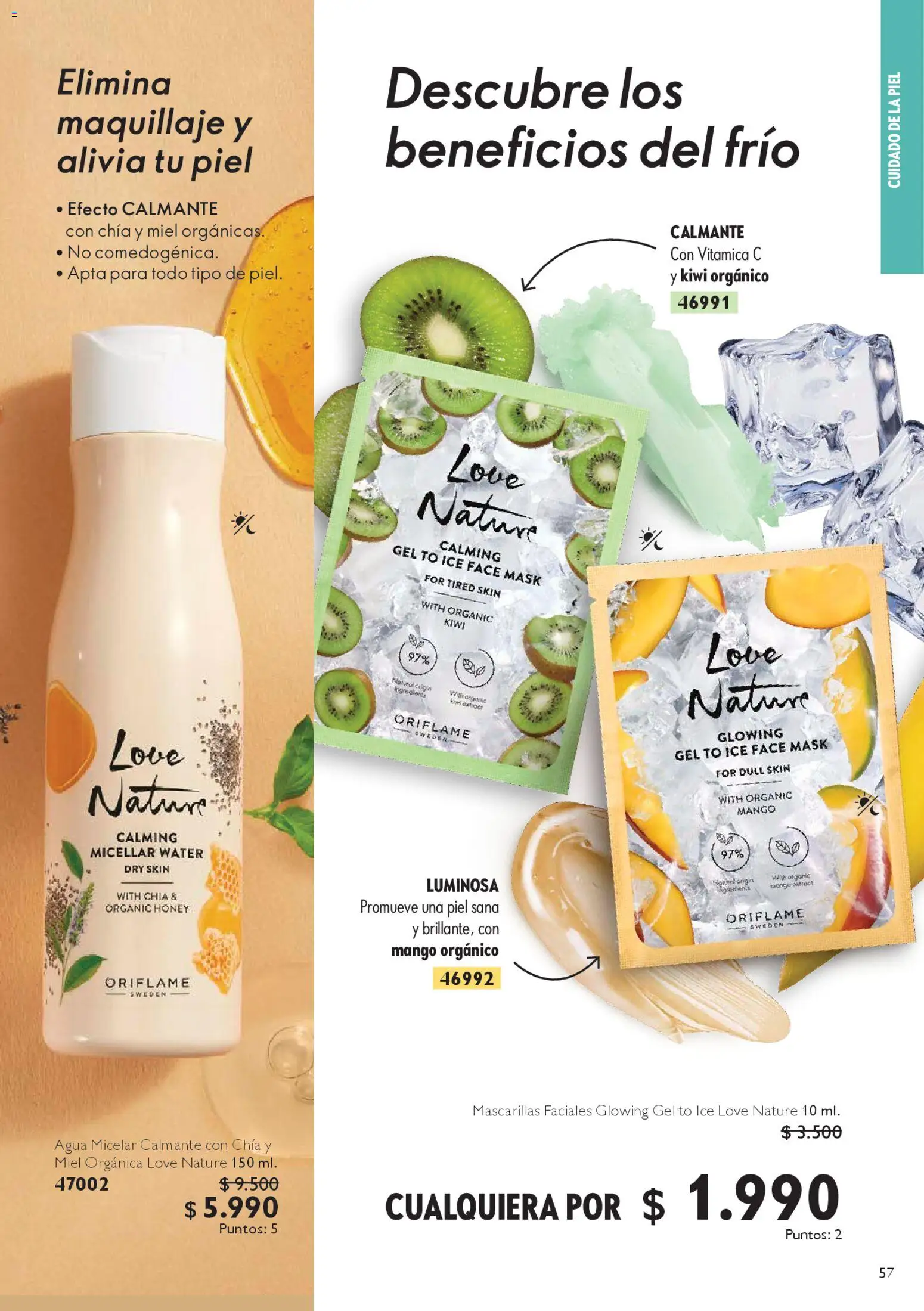 Oriflame catálogo │ válido desde el 07.03.2026 | Página: 57 | Productos: Agua, Mango, Maquillaje, Kiwi