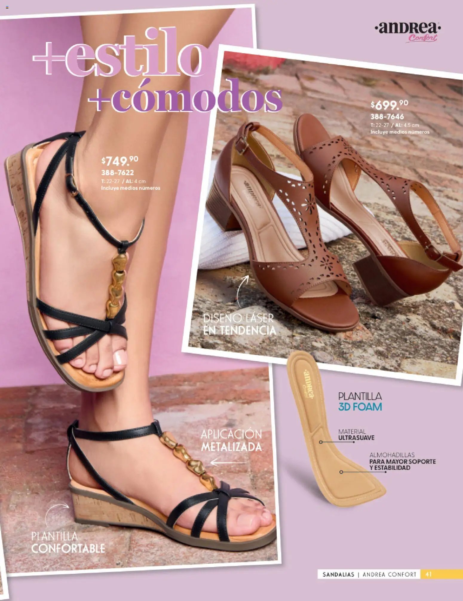 Nuevas ofertas de Andrea válidas en toda la República Mexicana desde el 25.01.2026. ¡Encuentra las mejores ofertas en Andrea catálogo Calzado Confort ! | Página: 41 | Productos: Sandalias