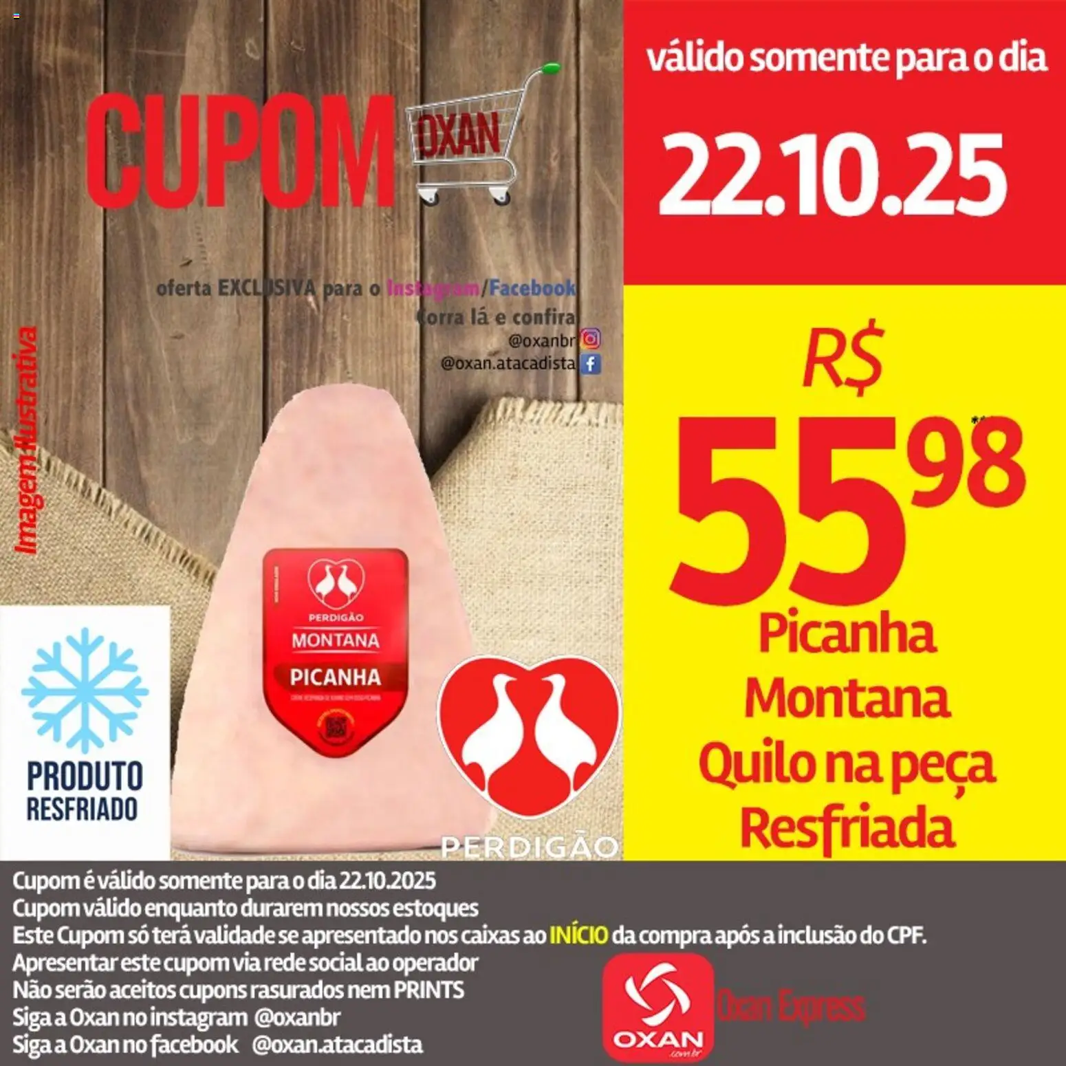 Oxan Atacadista Folheto - válido de 22.10.2025 | Página: 1 | Produtos: Montana picanha, Picanha