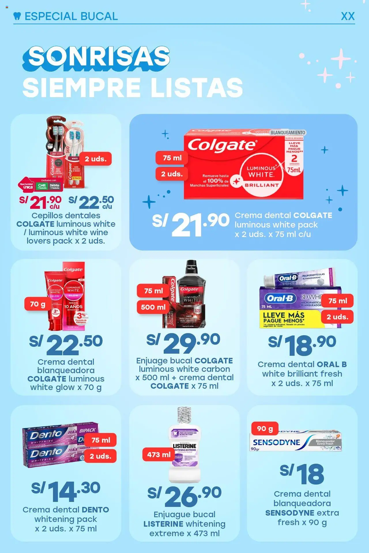 Catálogo Tottus válido desde 28.08.2025 | Página: 4 | Productos: Enjuague bucal, Crema, Blanqueador