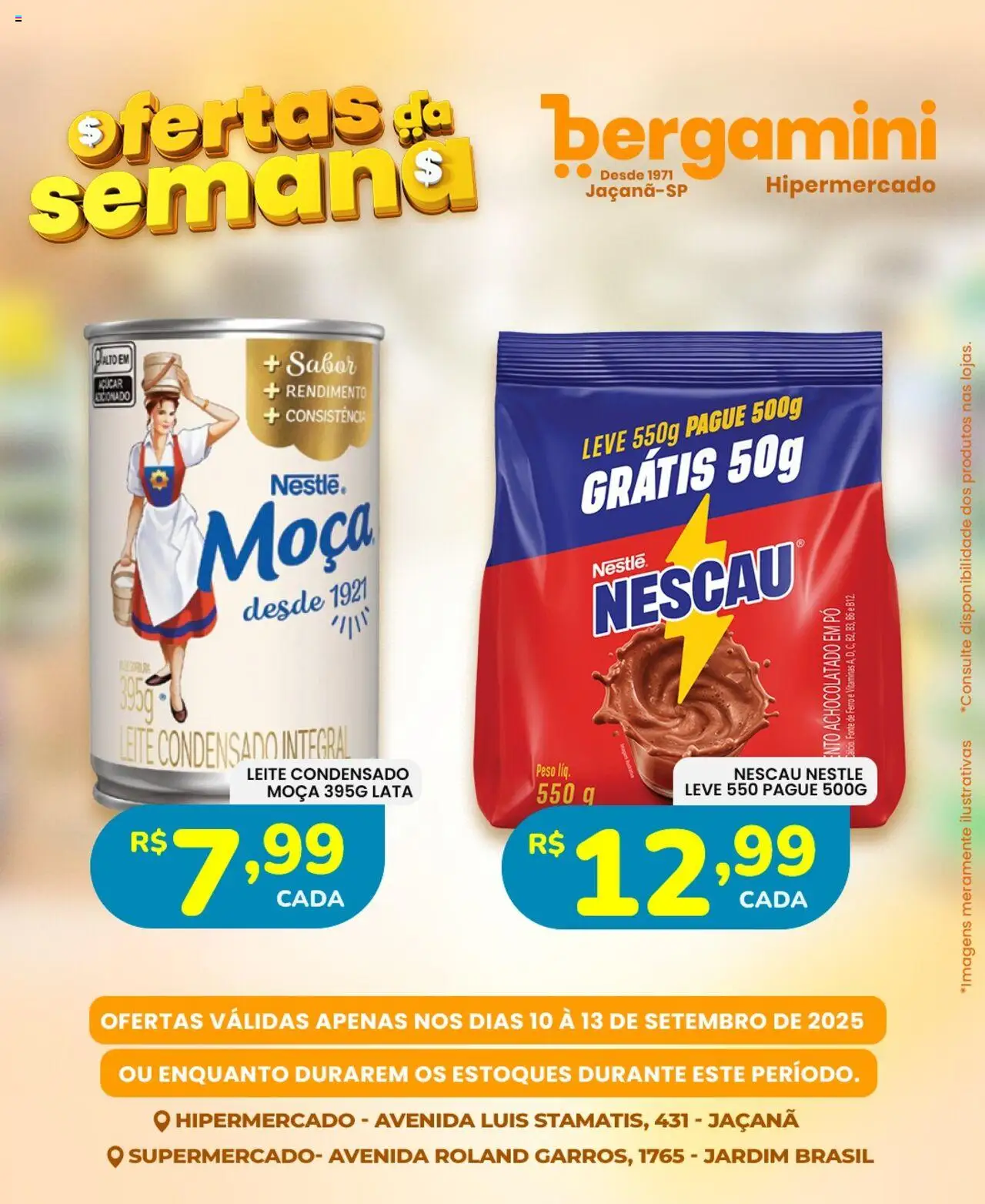 Supermercado Bergamini Folheto - válido de 10.09.2025 | Página: 11 | Produtos: Ferro, Nescau, Achocolatado, Açúcar