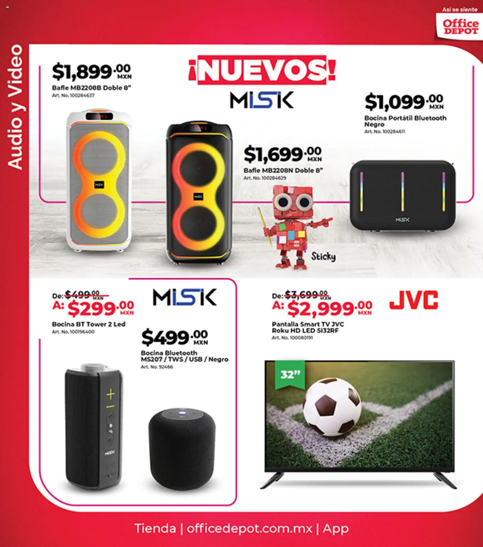 Nuevas ofertas de Office Depot válidas en toda la República Mexicana desde el 01.03.2026. ¡Encuentra las mejores ofertas en Office Depot catálogo! | Página: 2 | Productos: Usb, Audio, Bocina, Video