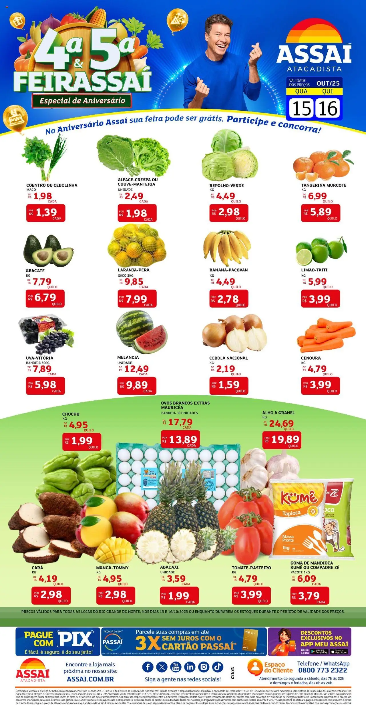Assaí Atacadista Folheto - válido de 15.10.2025 | Página: 1 | Produtos: Cebola, Base, Bebida, Pá