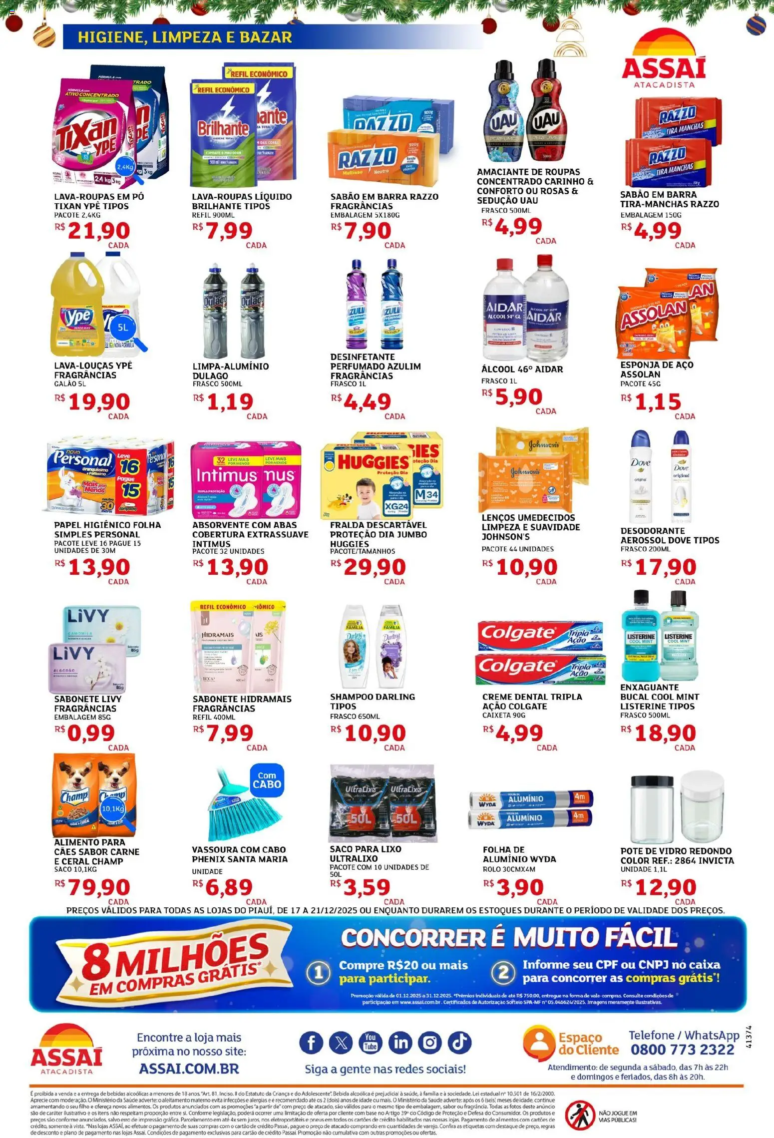 Assaí Atacadista Folheto - válido de 17.12.2025 | Página: 4 | Produtos: Desodorante, Dove, Papel higiênico, Amaciante